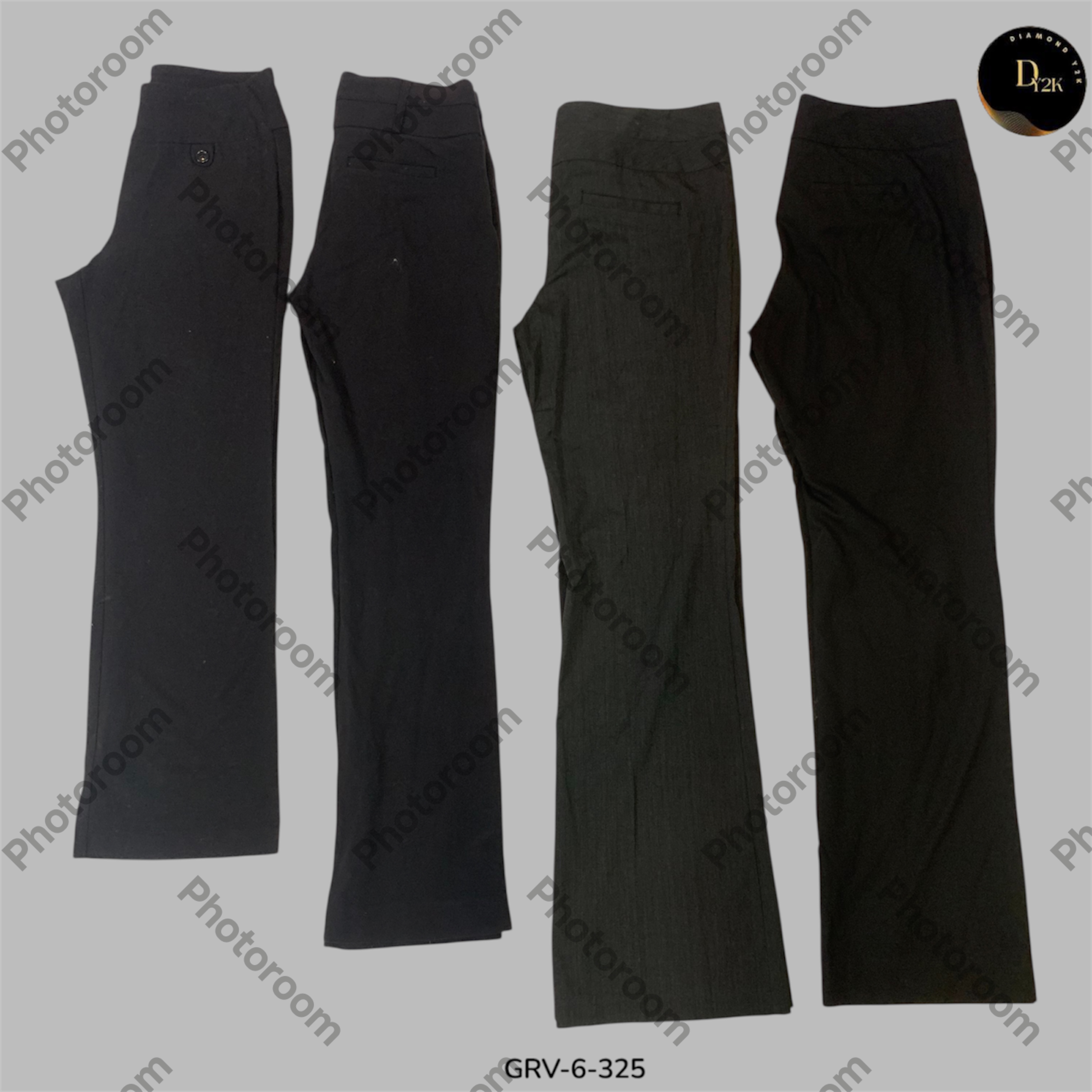 Pantalones de poliéster negros auténticos Y2K | Estilo fuera de servicio (GRV-6-325)