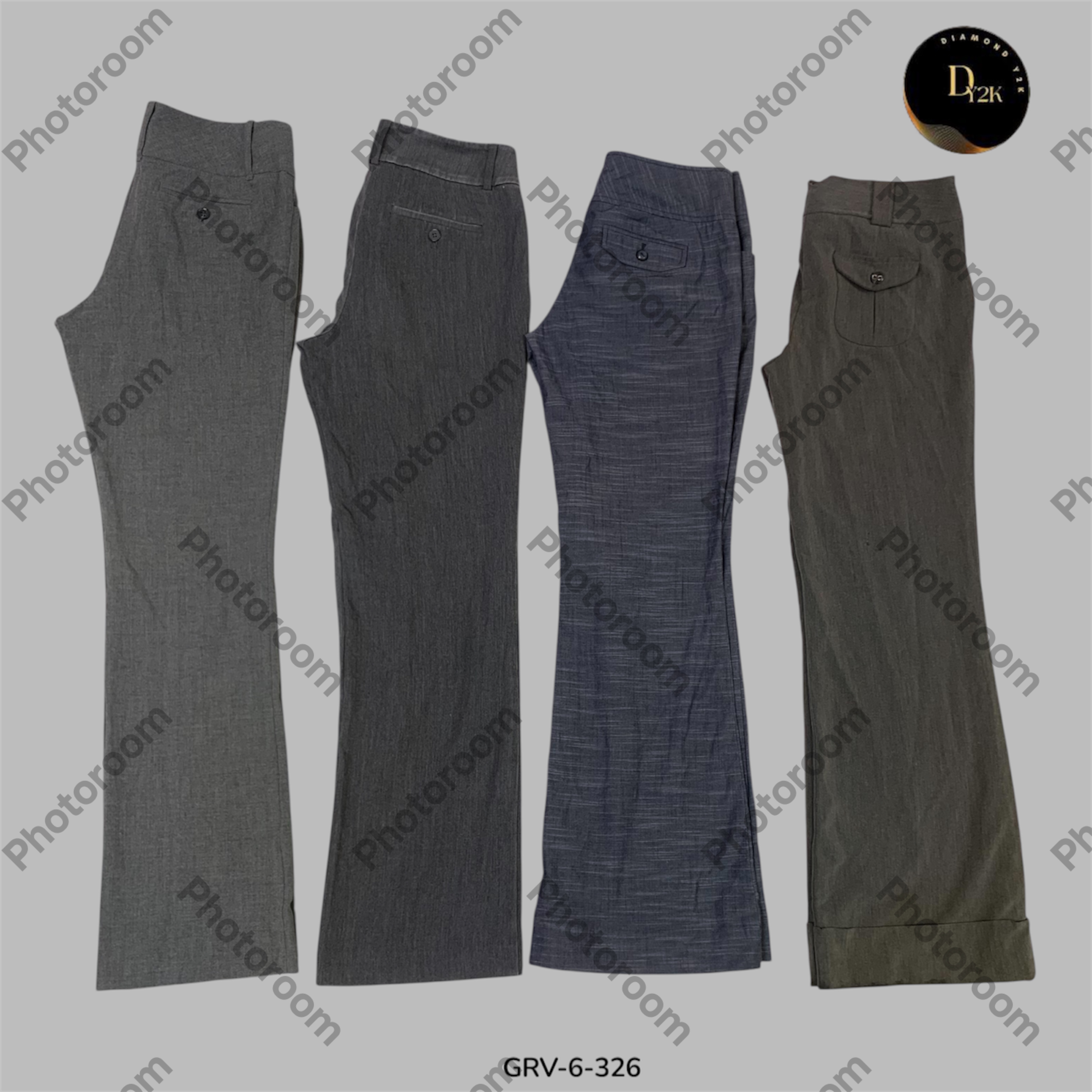 Gray Poly Y2K Pants | Timeless Street Glam (GRV-6-326)