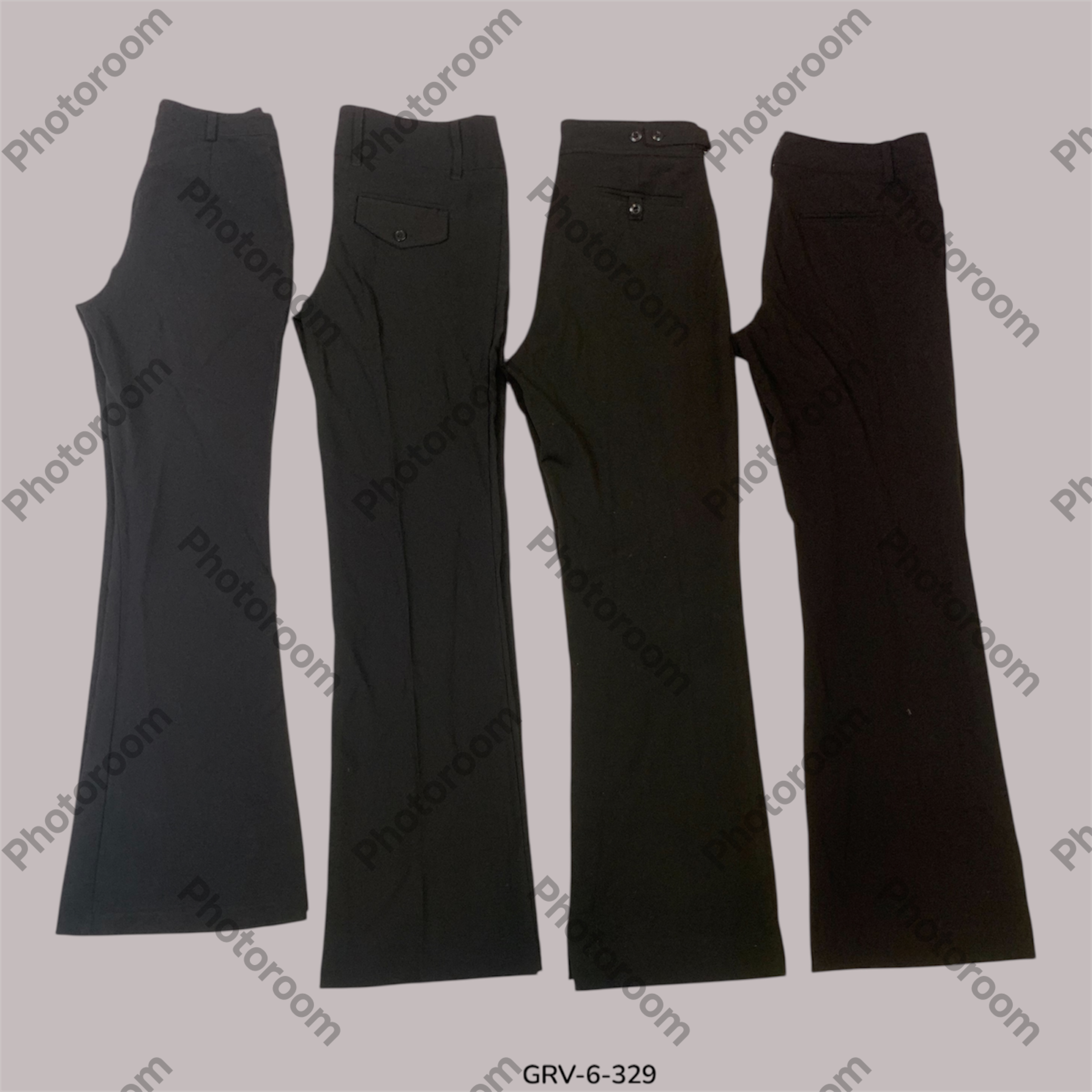 Y2K Schwarze Poly Büropants | Eleganter Arbeitslook Chic (GRV-6-329)
