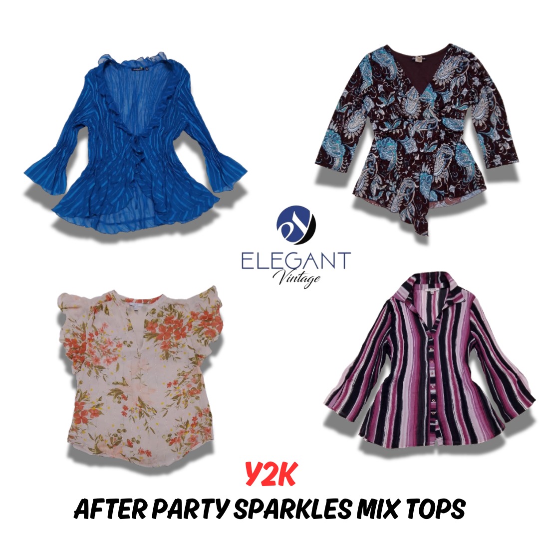 Mezcla de Tops Brillantes para Fiesta Después del Y2K - 10 piezas - EV0562