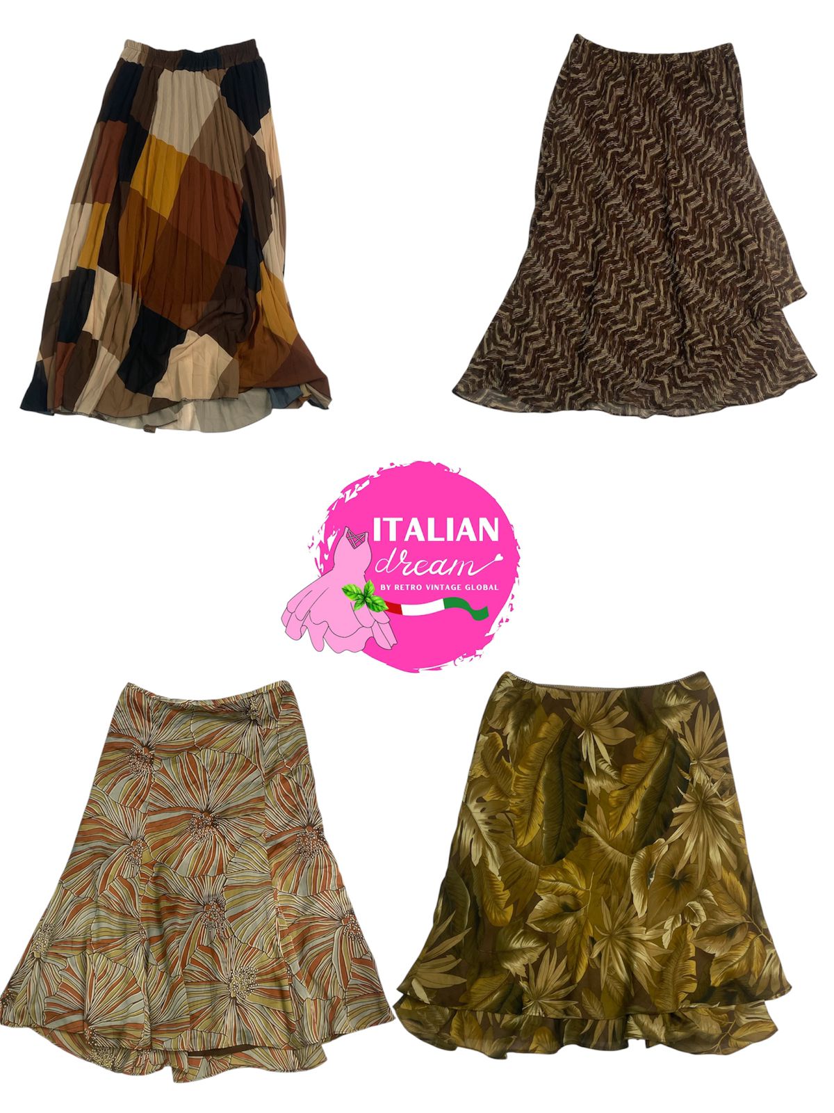 Skirts de poliéster escuros Y2K
