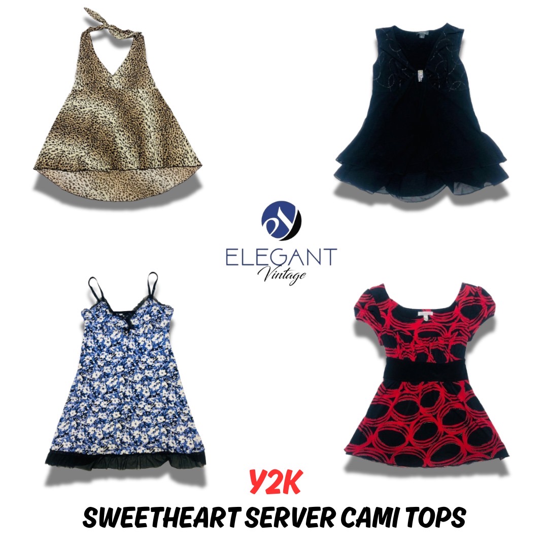 Y2K Sweet Heart Server Cami Tops - 10 pieces - EV0585