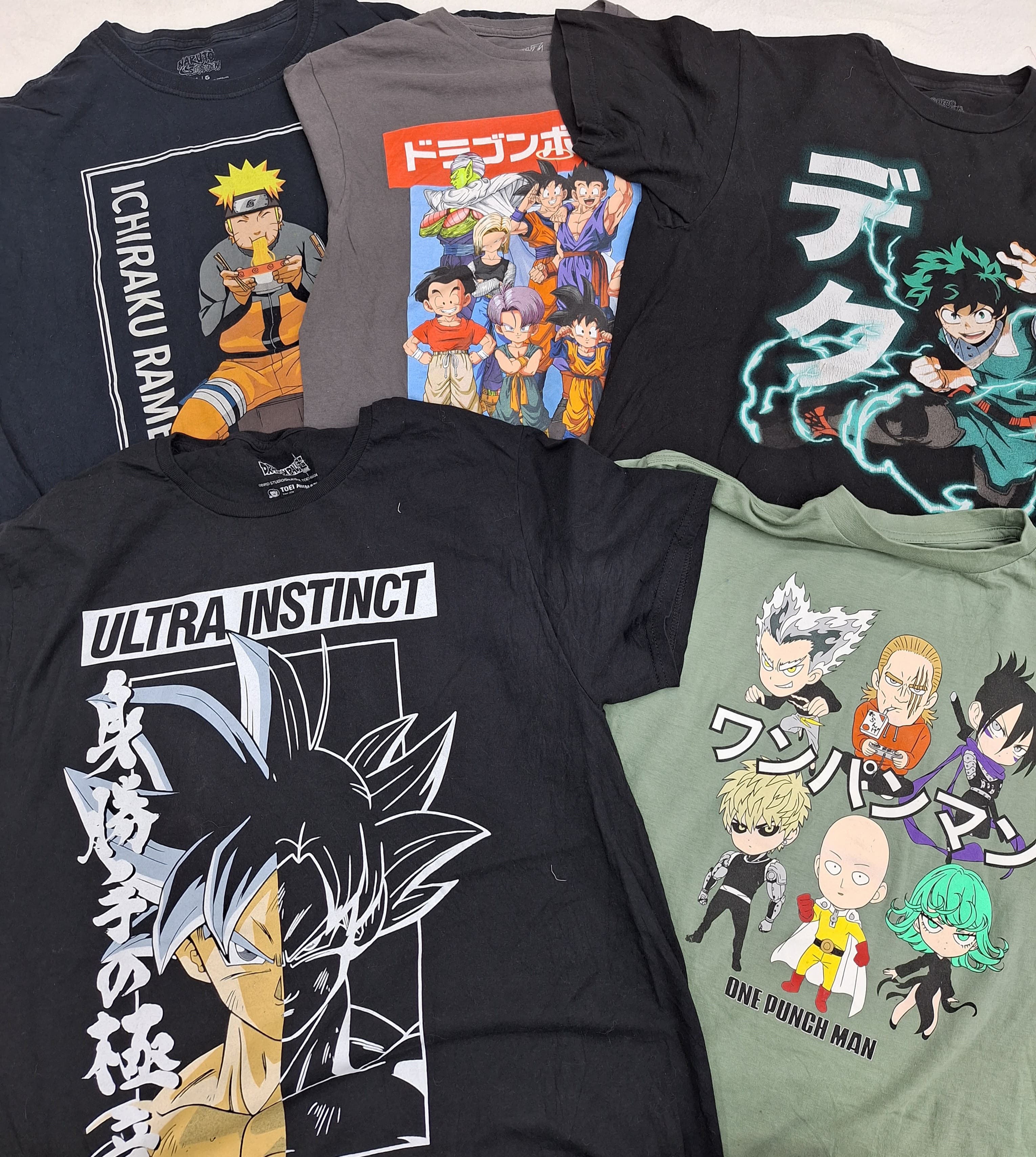 ZH0352 Japanese Anime Printed T-shirts - 12 Pcs