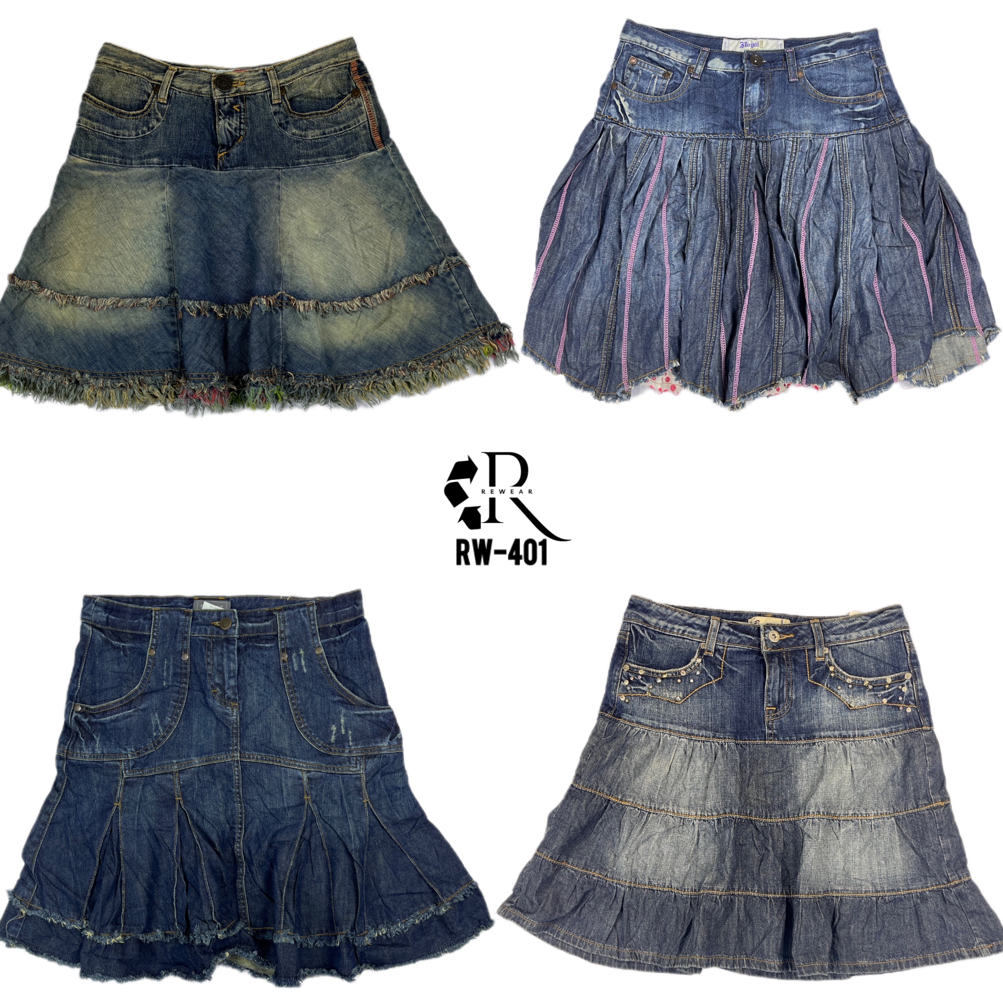 Y2K Britney Era Denim Midi Skirts (RW-401)