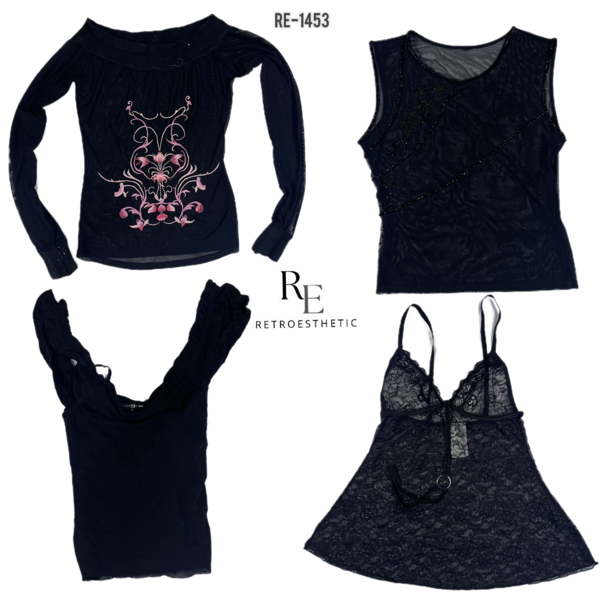 Y2K Tous Noirs Gothiques Mix Tops (RE-1453)
