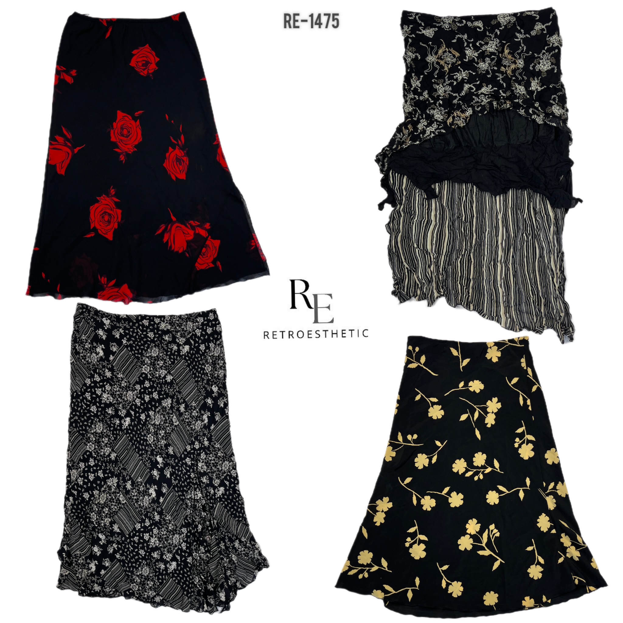 Saia de Verão Gótica Floral Y2K (RE-1475)