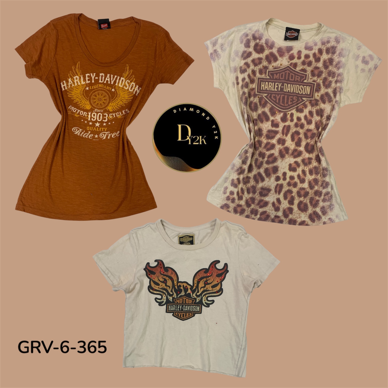 ハーレーダビッドソン モーターサイクル Tシャツ – クラシックフィット (GRV-6-365)