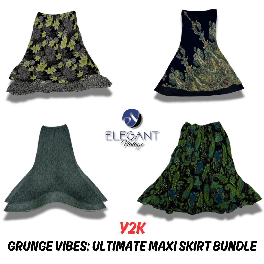 Y2k Grunge Vibes: Ultimate Maxi Skirt Bundle - EV0014