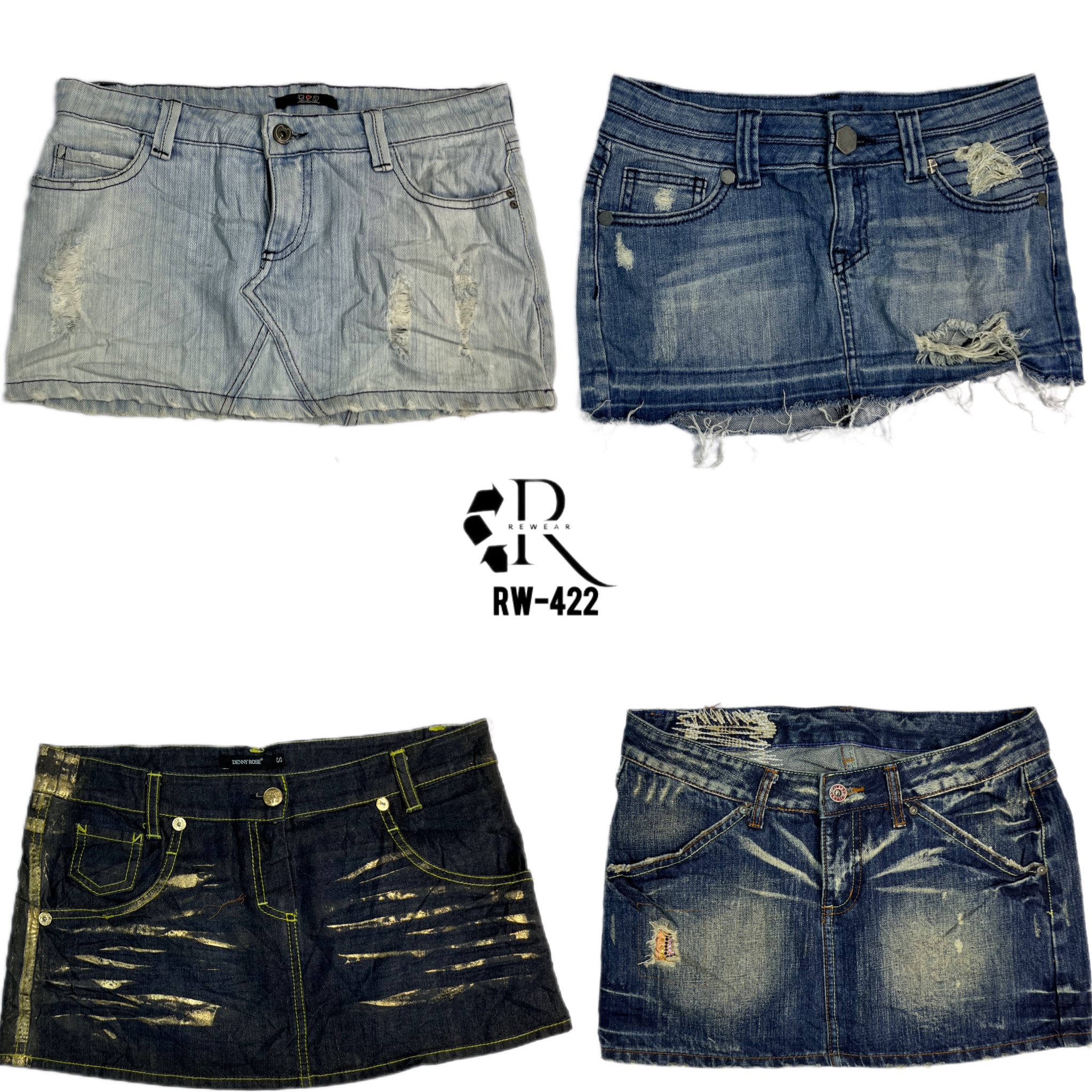 Y2K IT Girl Unique Denim Mini Skirts (RW-422)