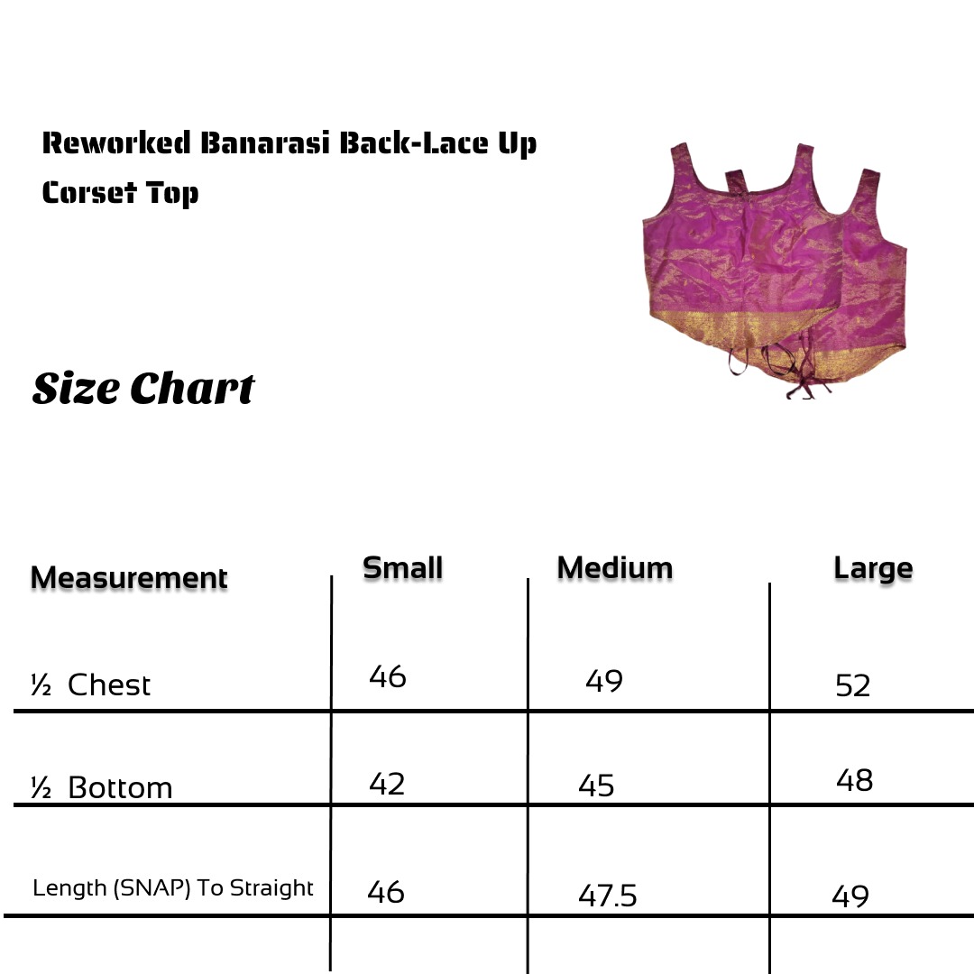 SS25 Upcycled Banarasi Rückenschnür-Corsettop