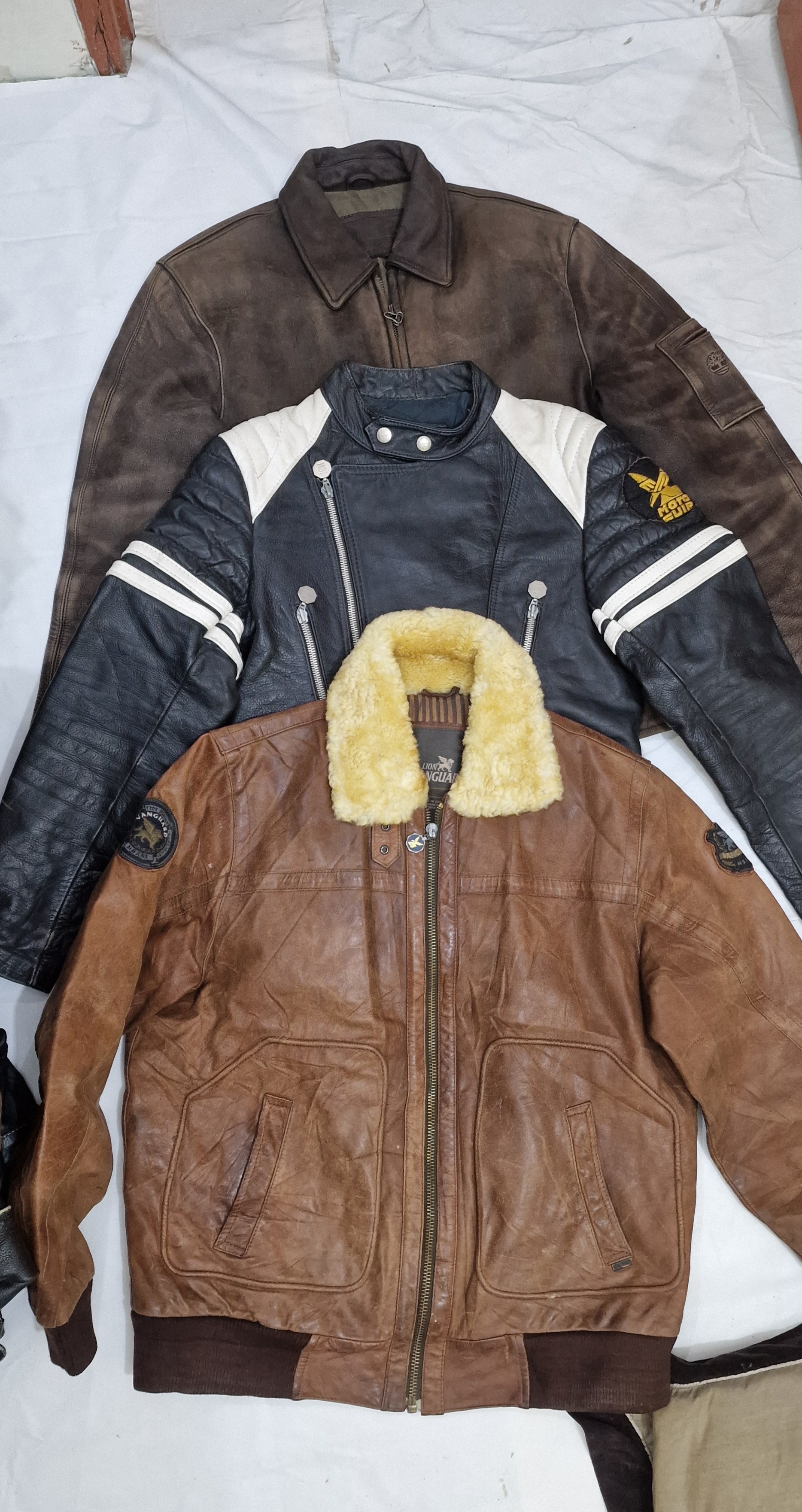 Chaquetas de cuero vintage para bicicleta de hombre