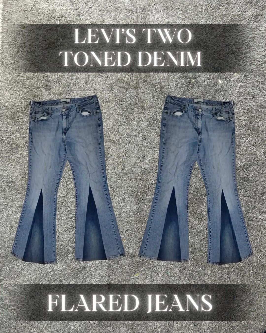 Upcycled Levi's Two Toned Denim Flared Jeans