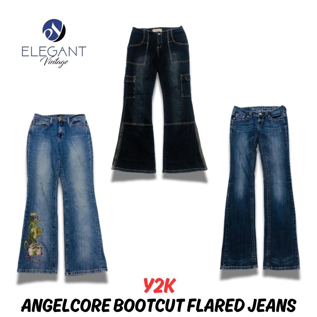 Y2k Angelcore Bootcuts Flared Jeans - EV0634