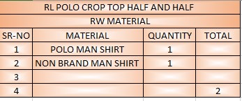 DR-2 Upcycled R/L polo crop top half and half