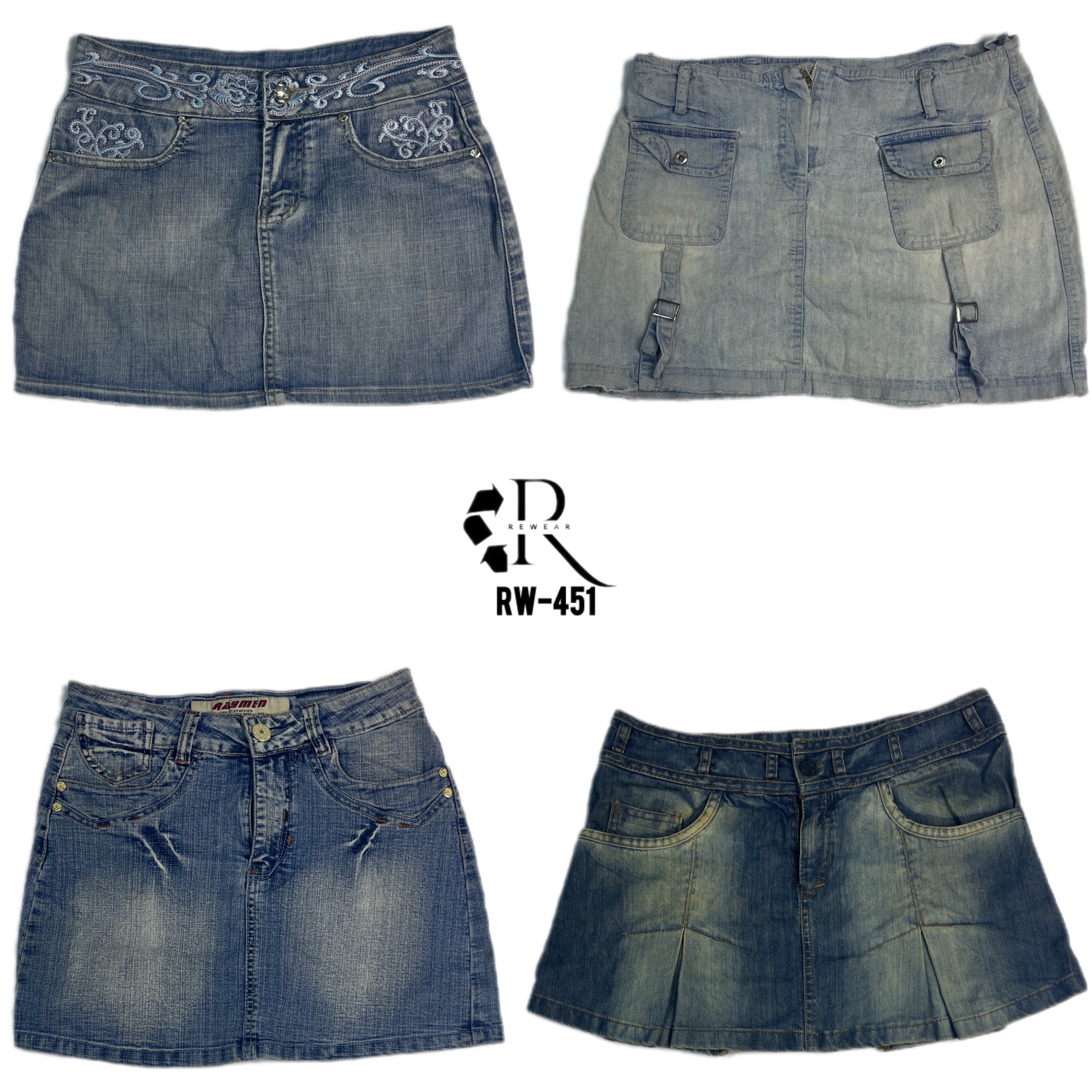 Y2k unique mini Denim skirts(RW-451)