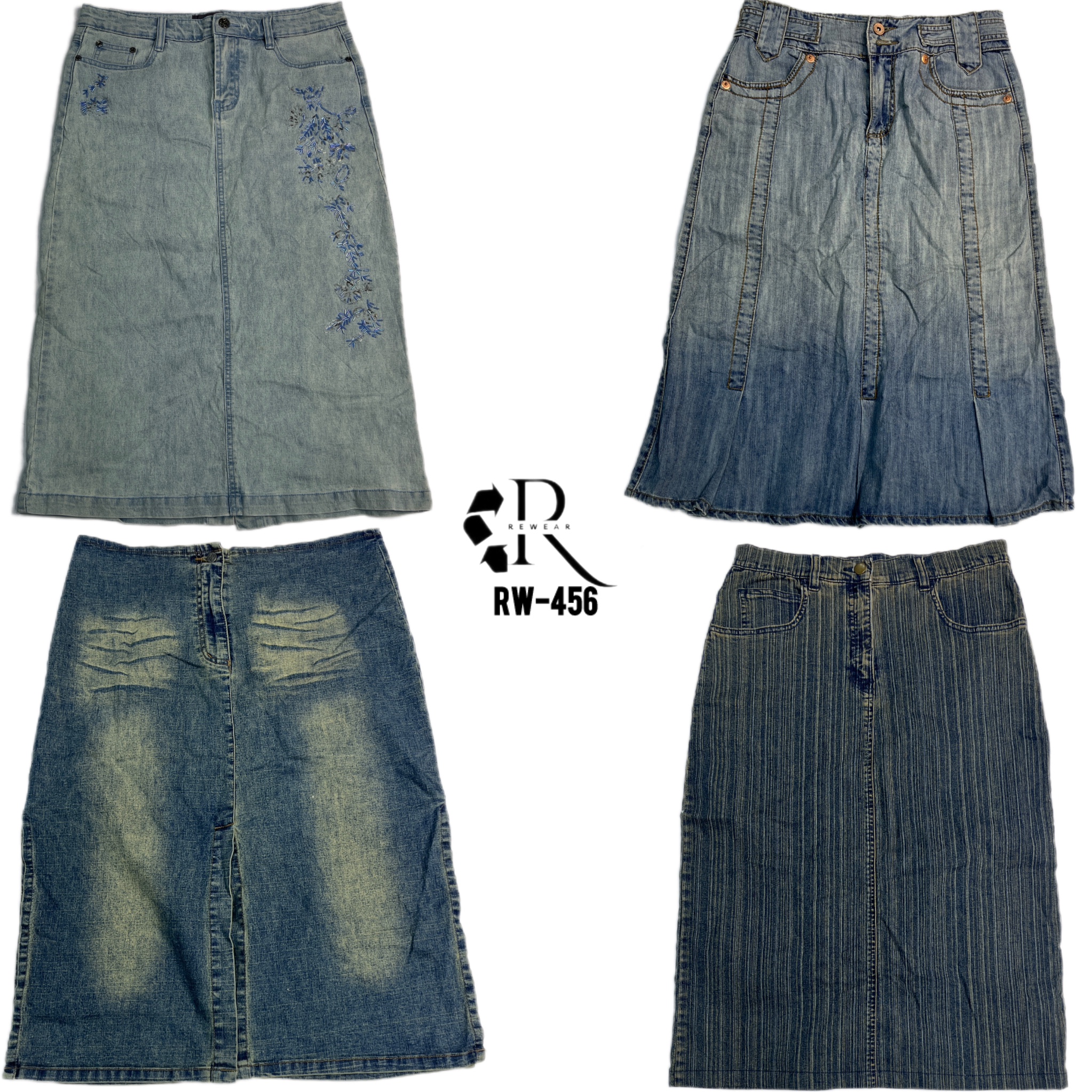 Y2K IT Girl Denim Midi Skirts (RW-456)