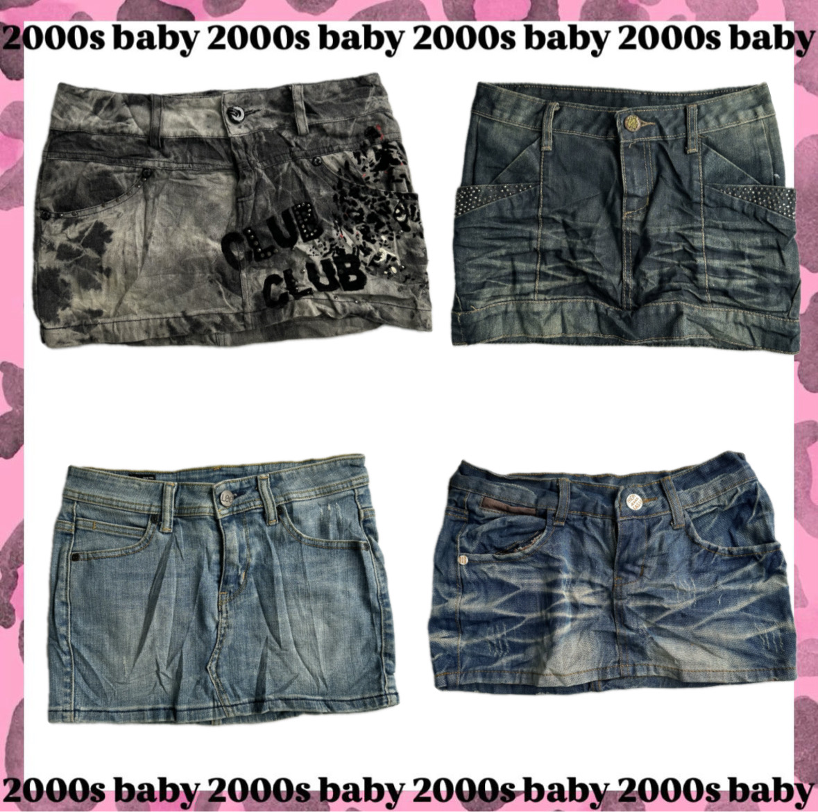 Saia jeans mini clássica Y2K-038