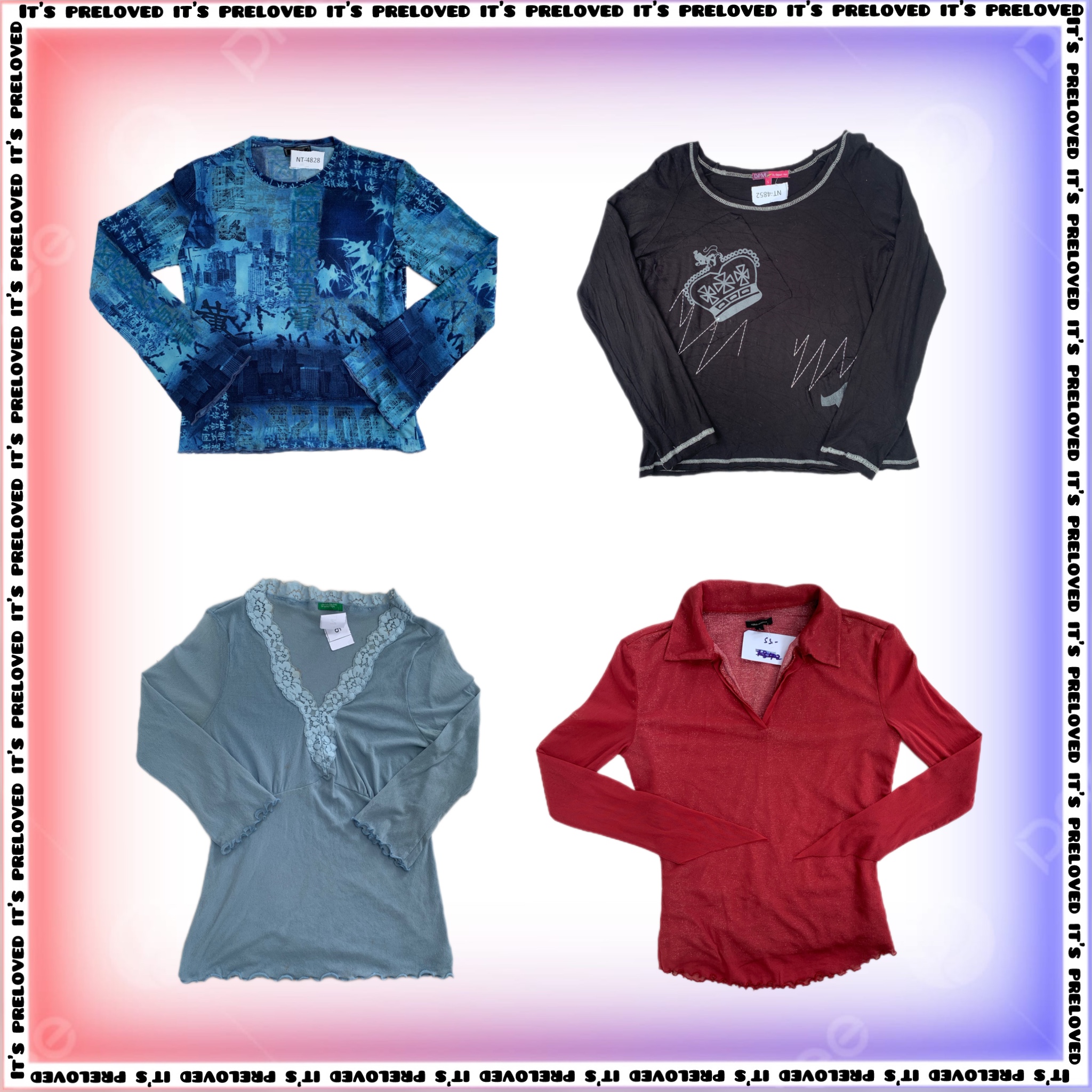 Mesh It Up- Y2K Full Sleeve Mesh Tops Mix (SS-1053)