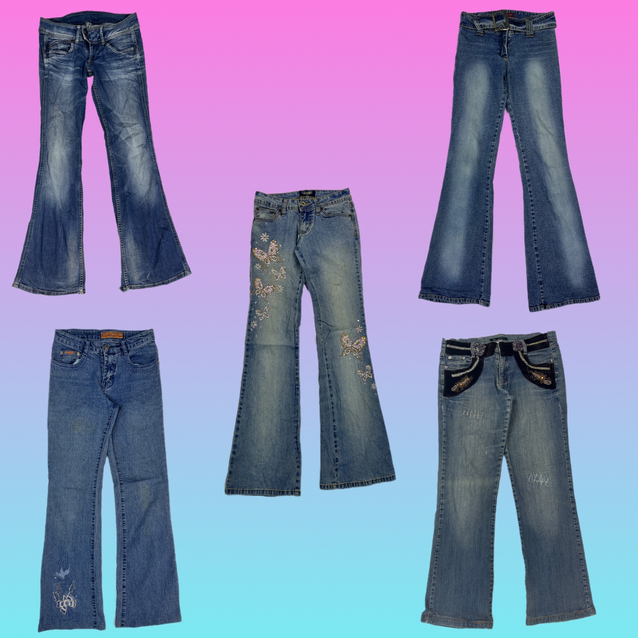 Y2K Representative Unique , Embroidery and Embellished Denim Jeans (RERP-010)
