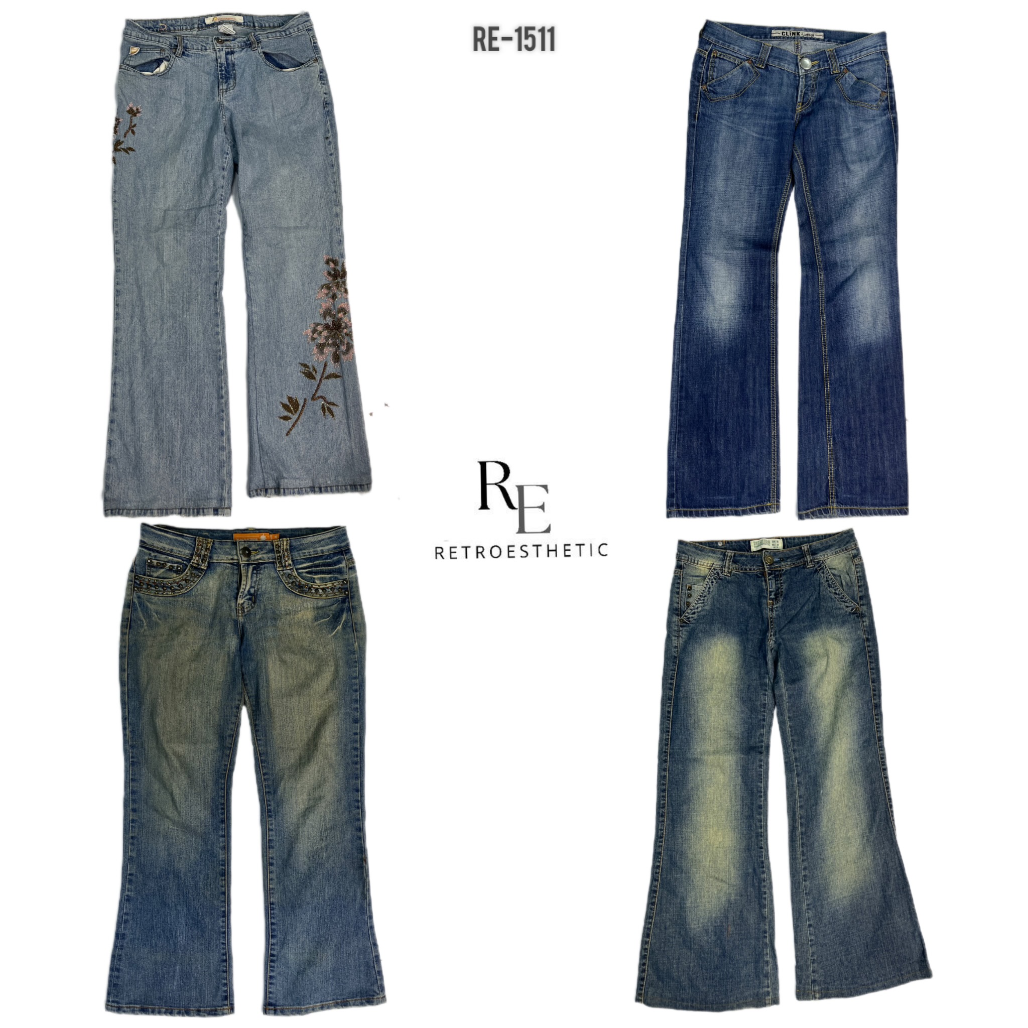 Y2K IT Girl Denim Unique Jeans (RE-1511)