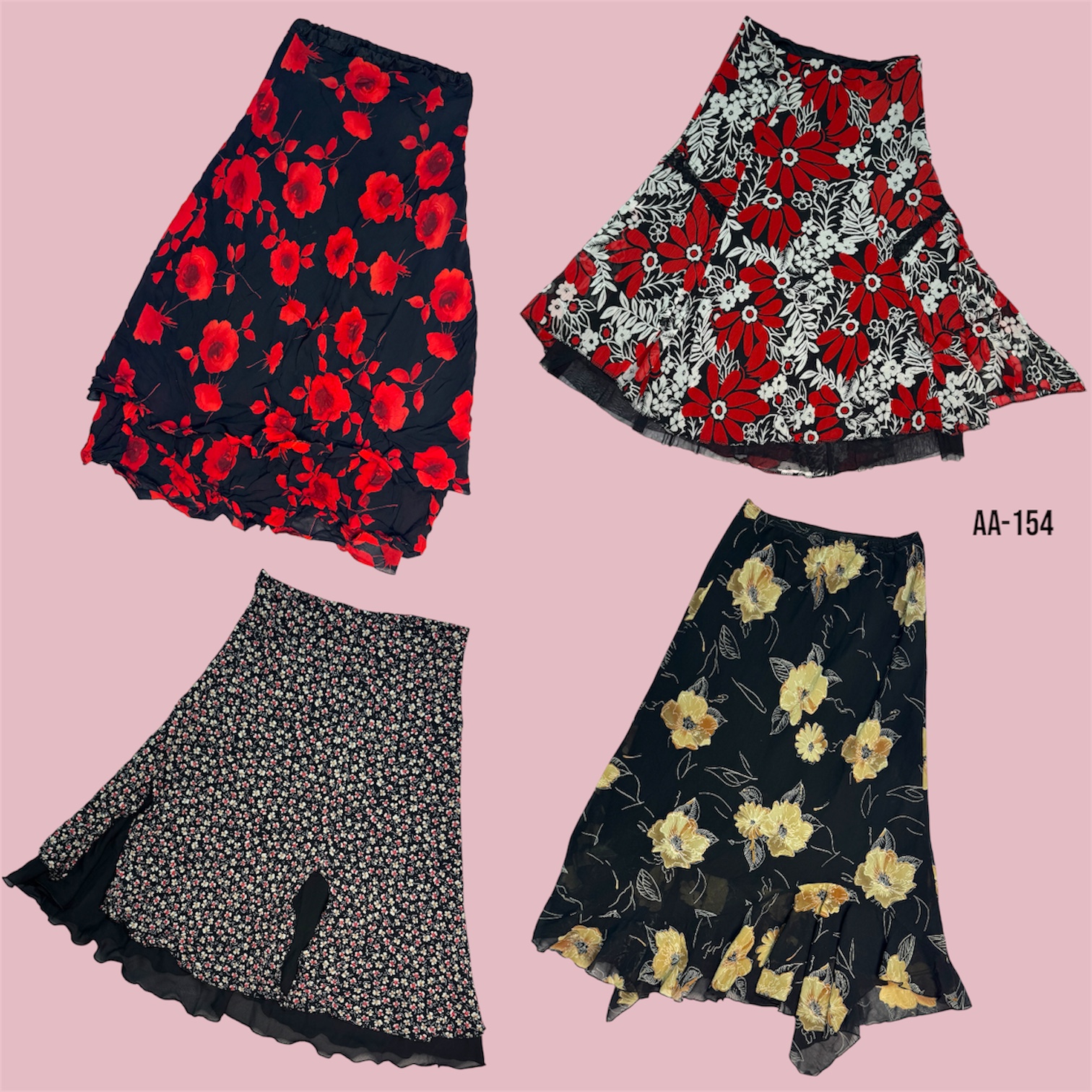 Y2K Gothic Floral Summer Skirts (AA-154)