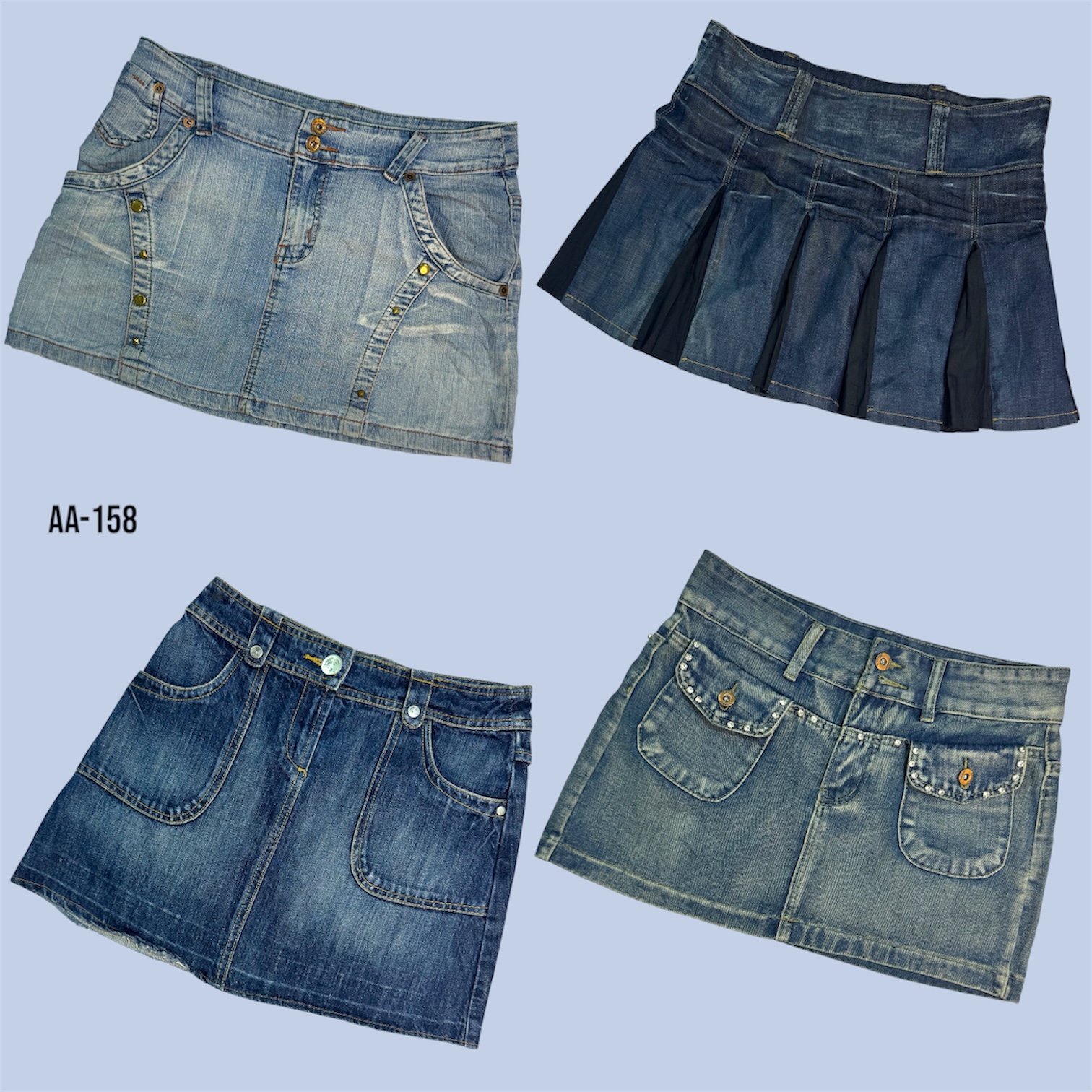 Y2K IT Girl Denim Mini Skirts (AA-158)