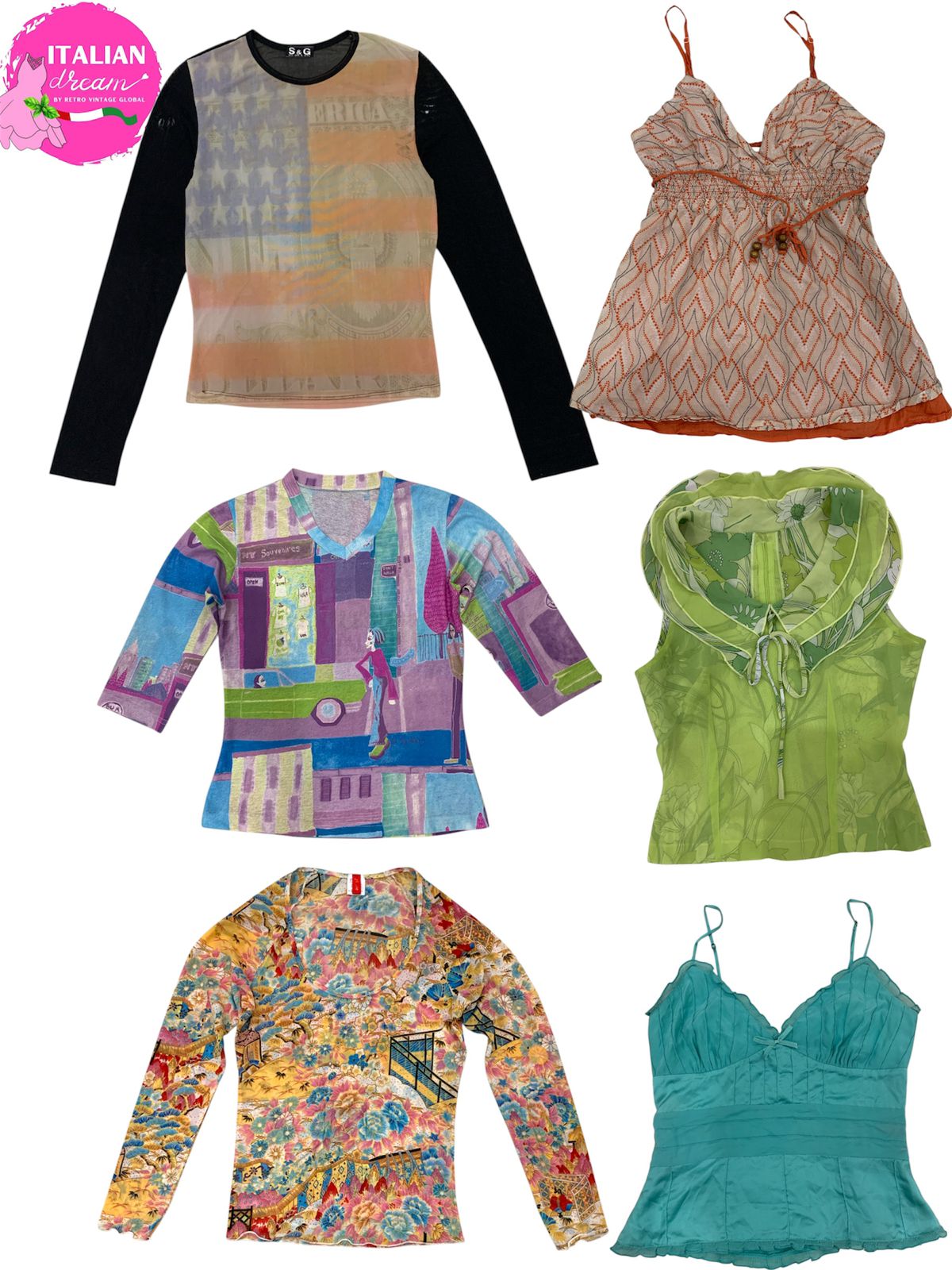 Y2k Futuristic vibe mixed tops
