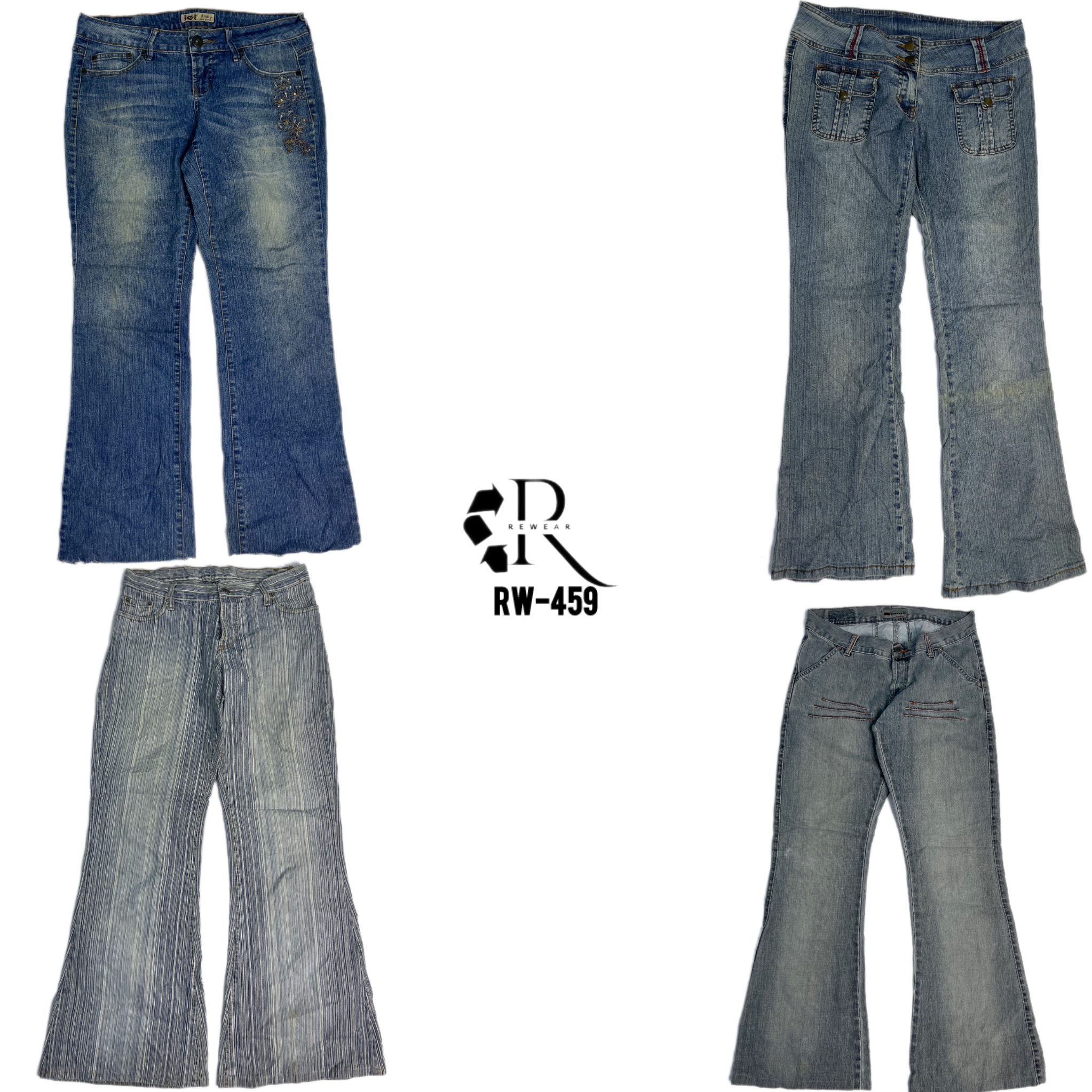 Y2K Unique Cyber Girl Era Denim Jeans (RW-459)