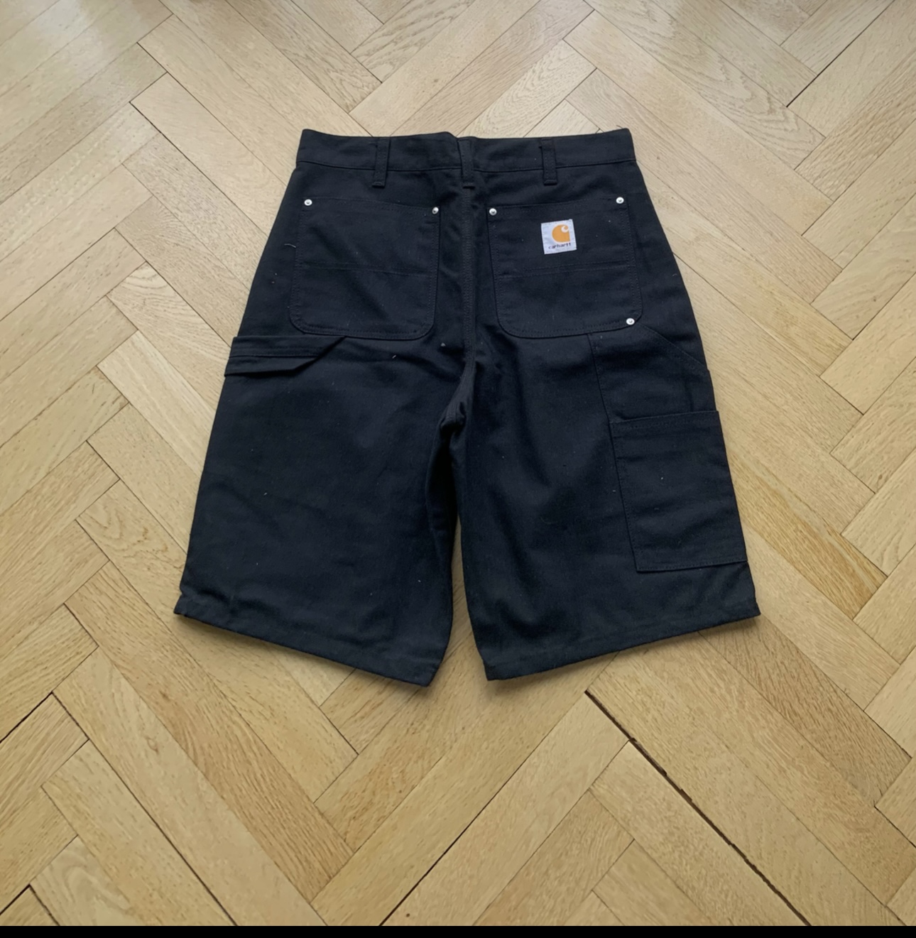 shorts de trabalho de dupla perna em estilo rework preto Carhartt