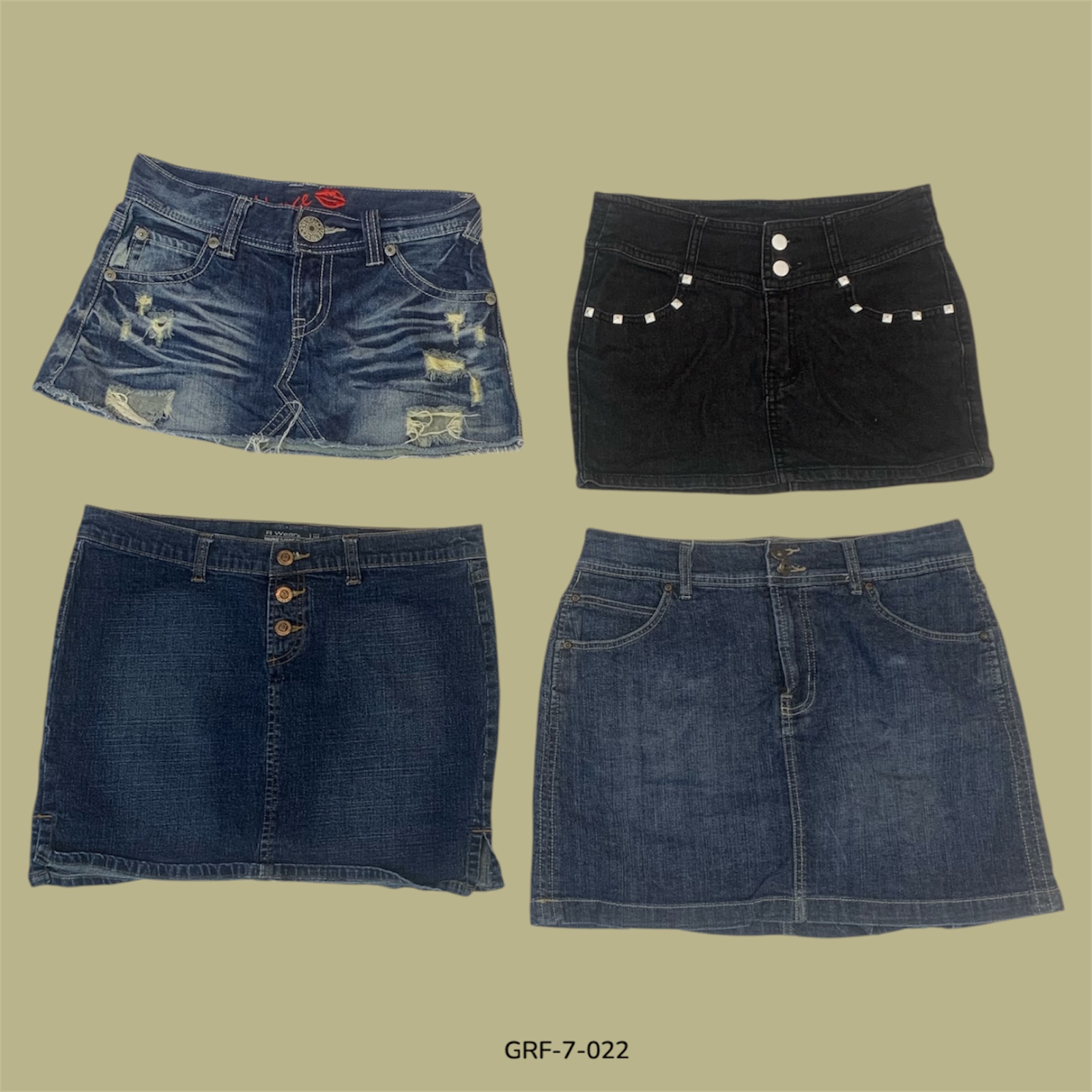 Y2K Denim Mini Skirt | Iconic Low-Rise Fit (GRF-7-022)