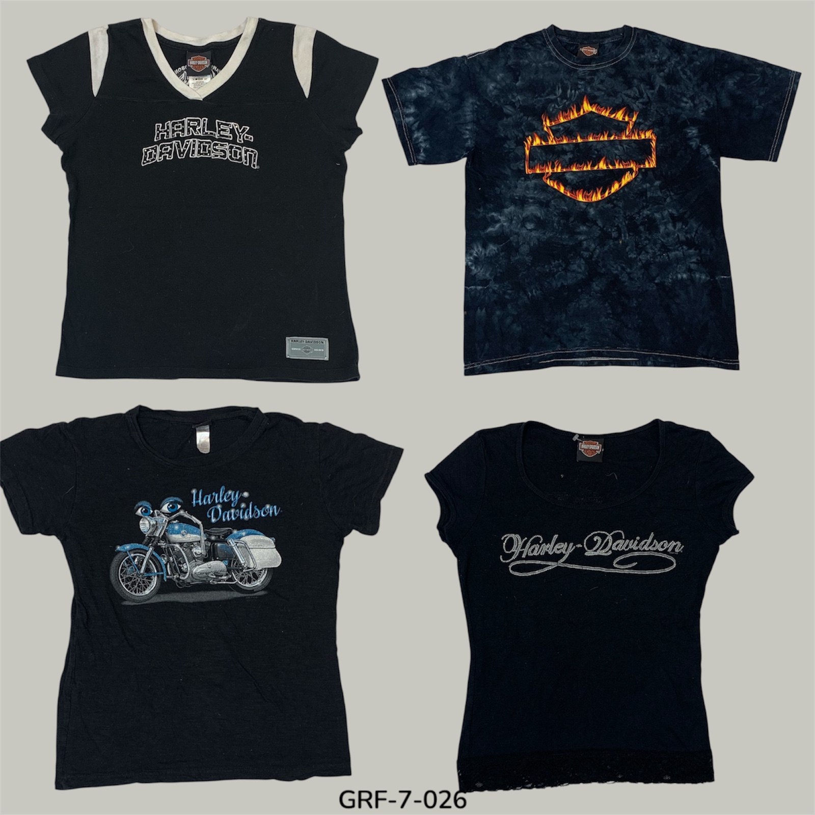 Harley Davidson Baby Tee | Edgy Y2K Streetwear Staple (GRF-7-026)