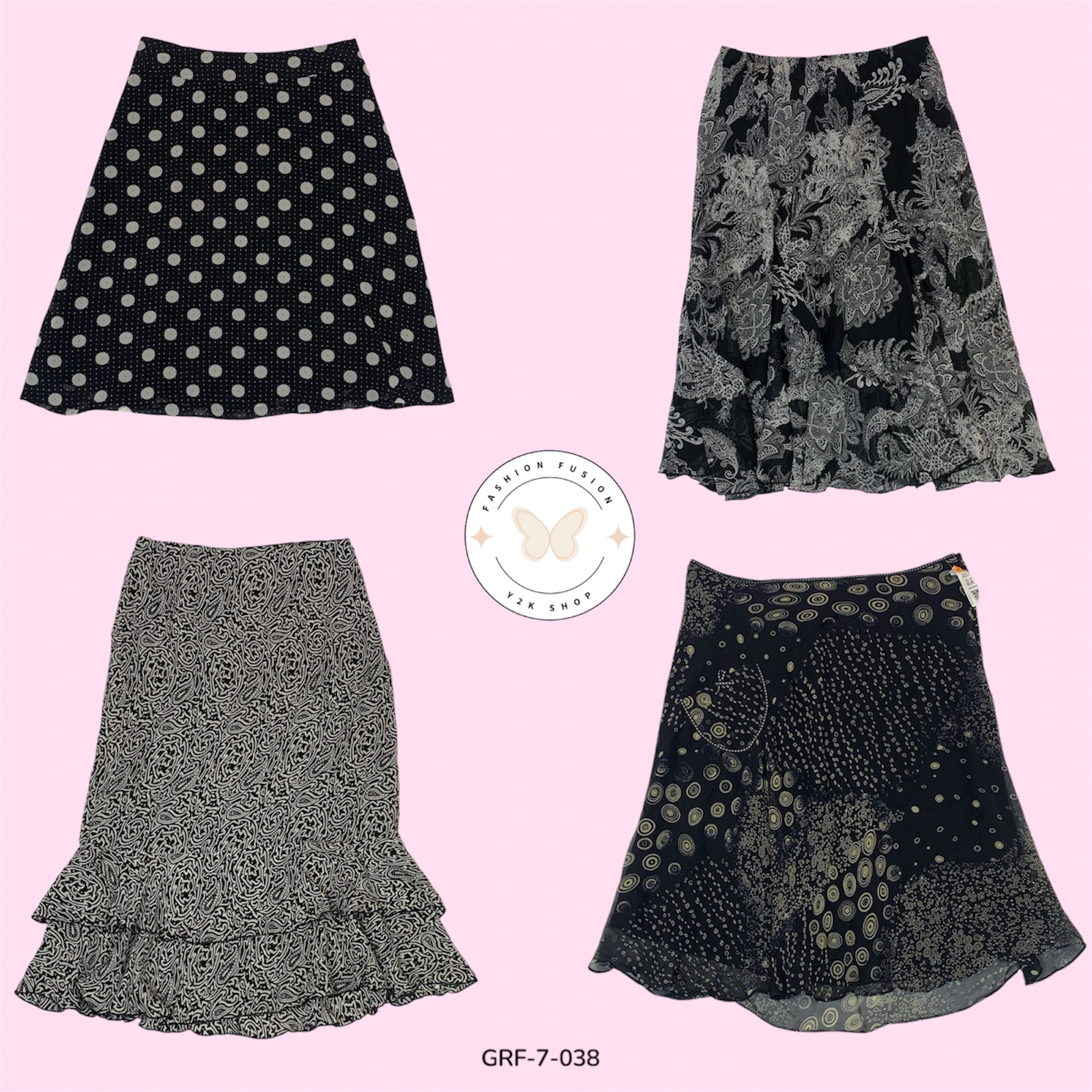 Soft Shine | Neutral Poly Midi Skirt (GRF-7-038)