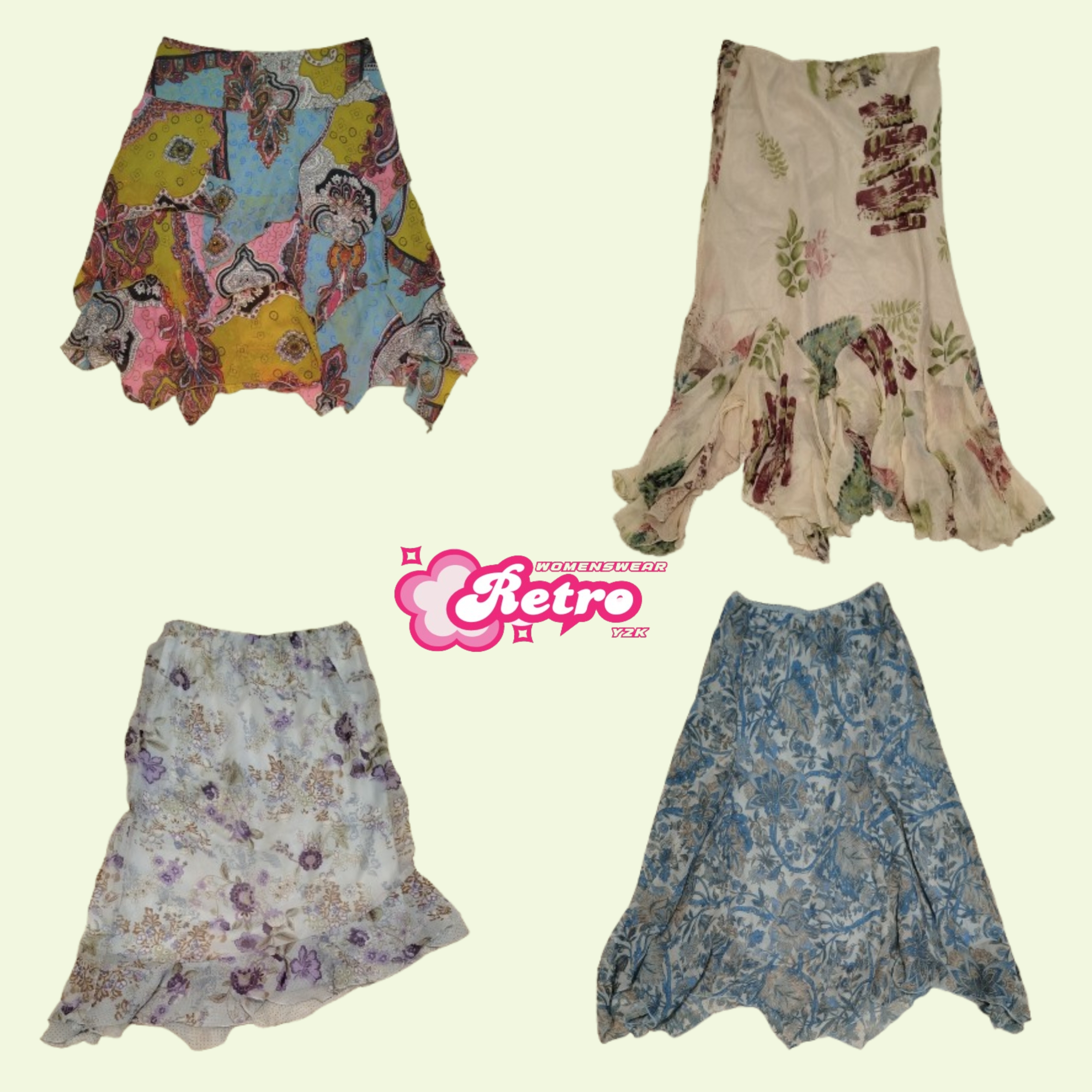 Y2k Retro Bloom Midi Skirt