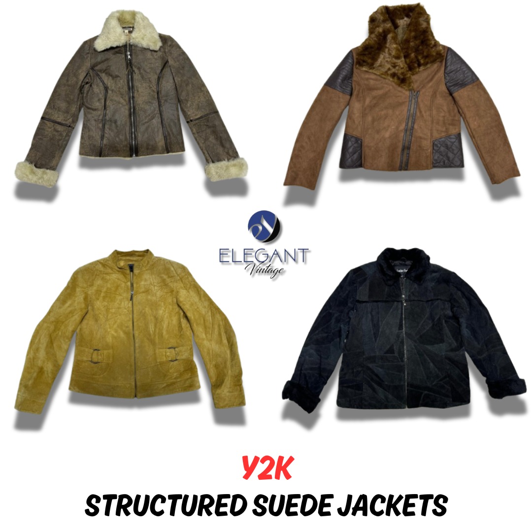 Y2k Structured Suede Jackets - EV0075