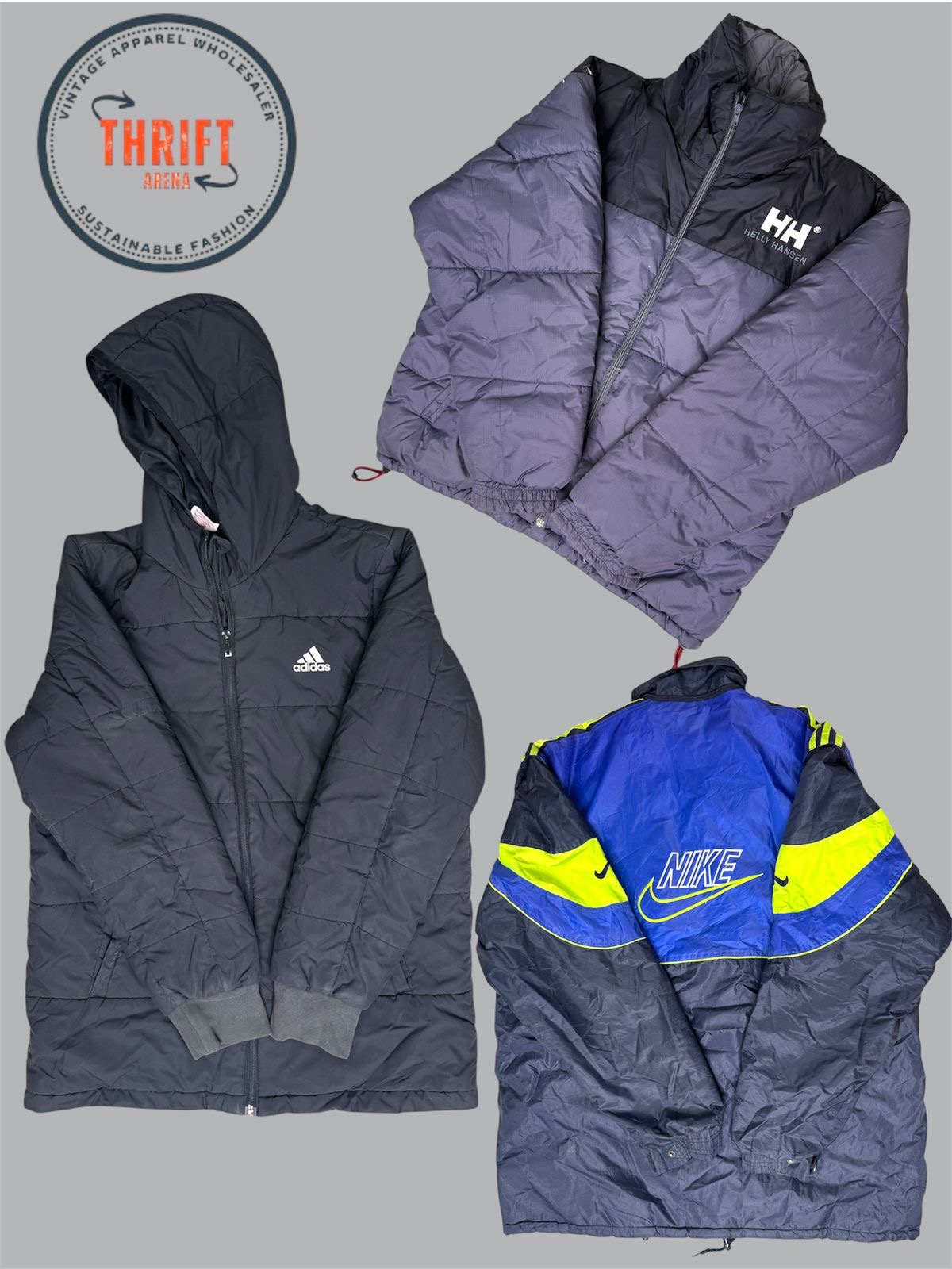 T1135 Giacche Puffer Marche Helly Hensen/Adidas/Nike/Mix
