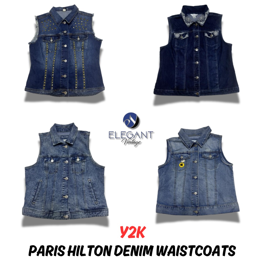 Y2k Paris Hilton Denim WaistCoats - EV0084