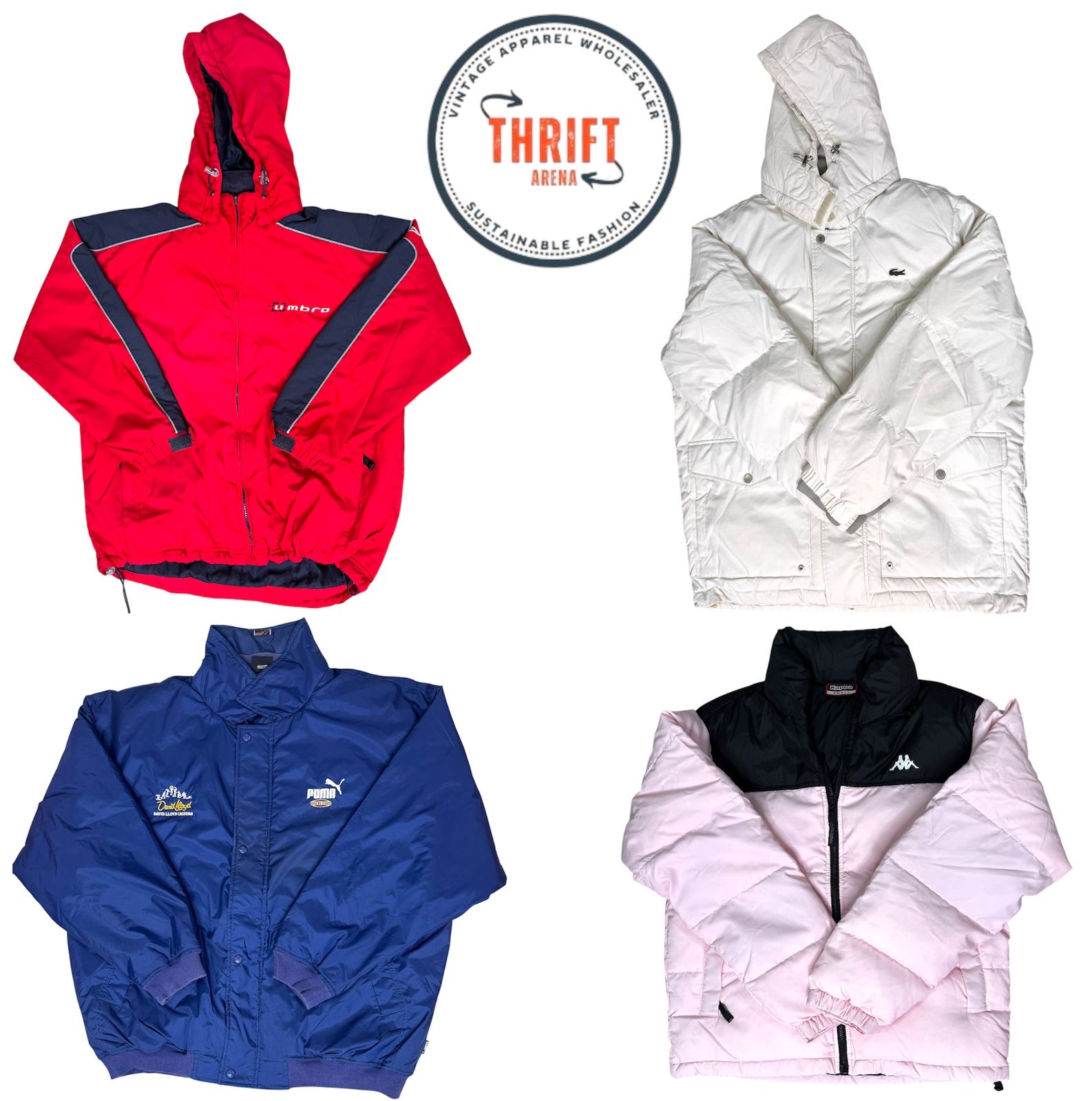 T1137 Giacche Puffer Umbro/Puma/Lacoste/Adidas/Kappa/Mix