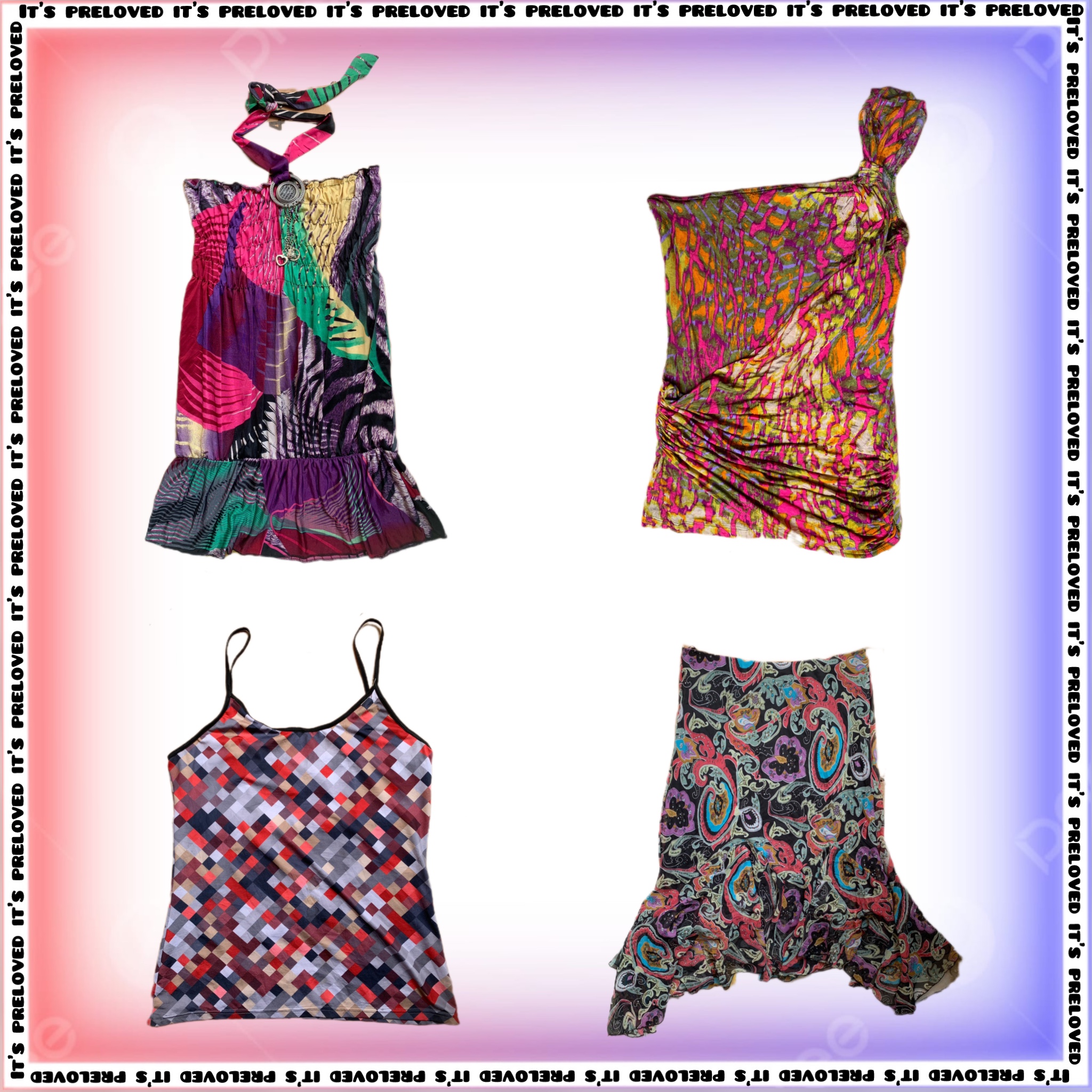 Y2k Print Parade Mix -Y2K Tops, Dresses, Skirts Mix (SS-1061