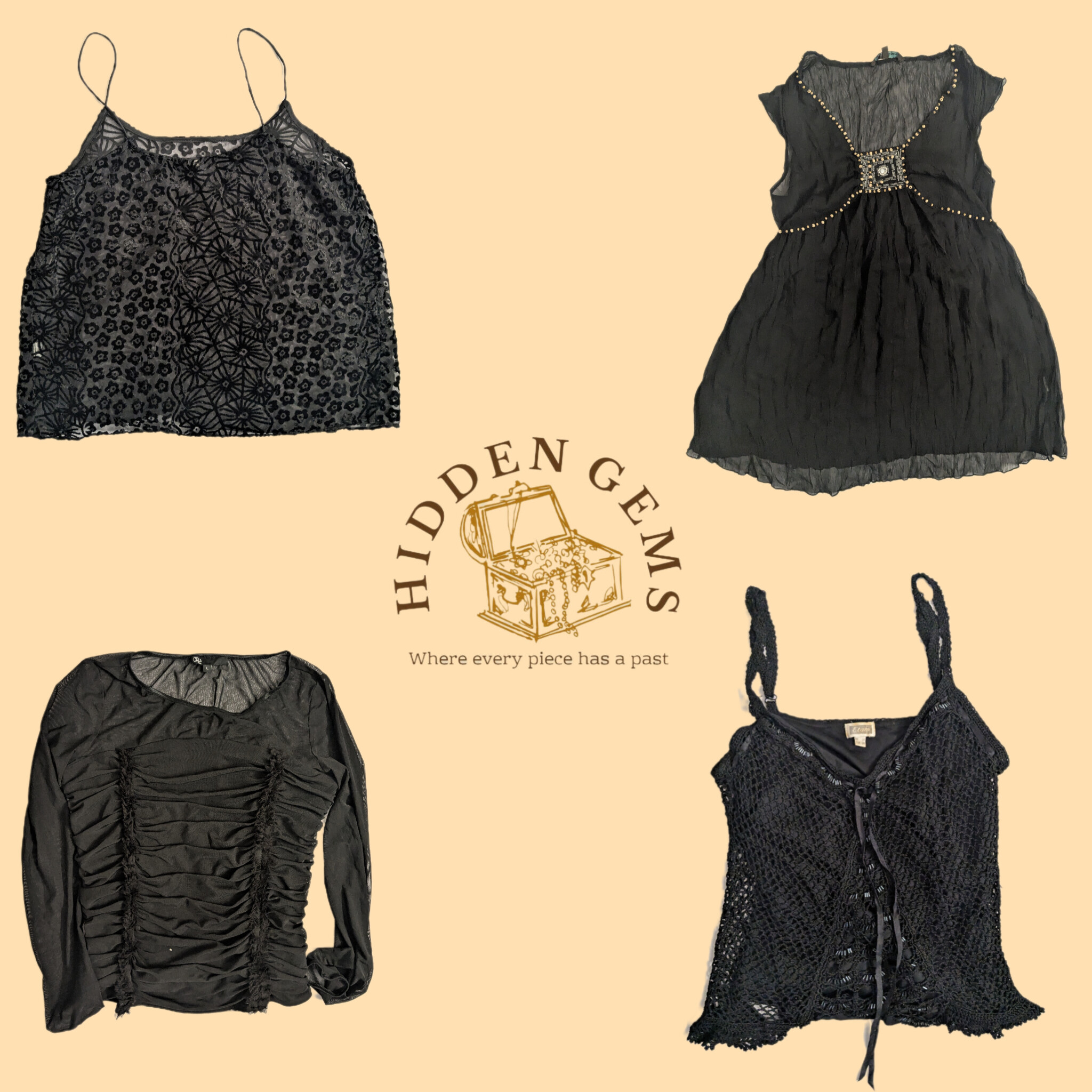 Y2K mixed Black rave tops(HG-026)