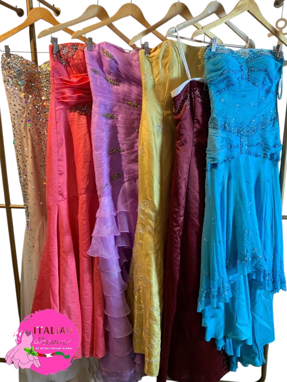 Vestiti da festa Y2K con paillettes e perline