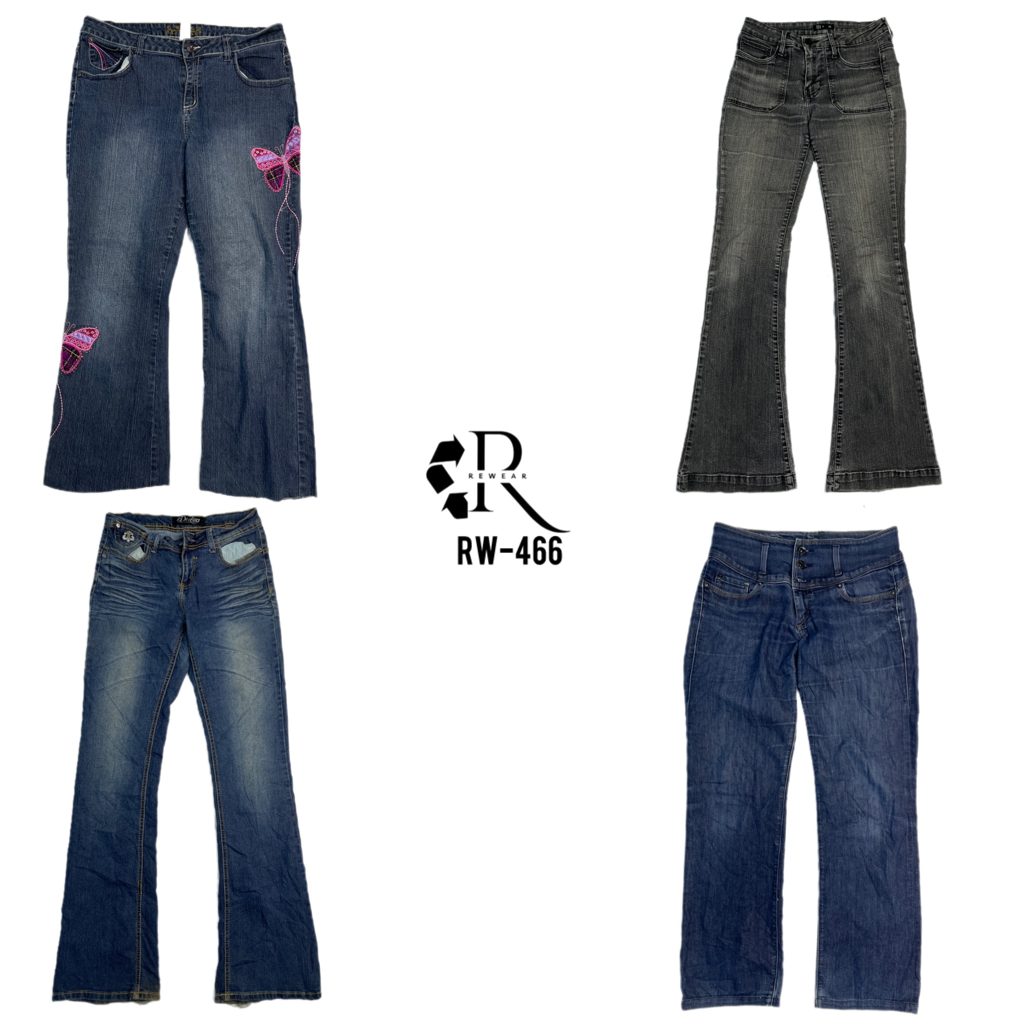 Y2K IT Girl Jeans de Denim Únicos (RW-466)