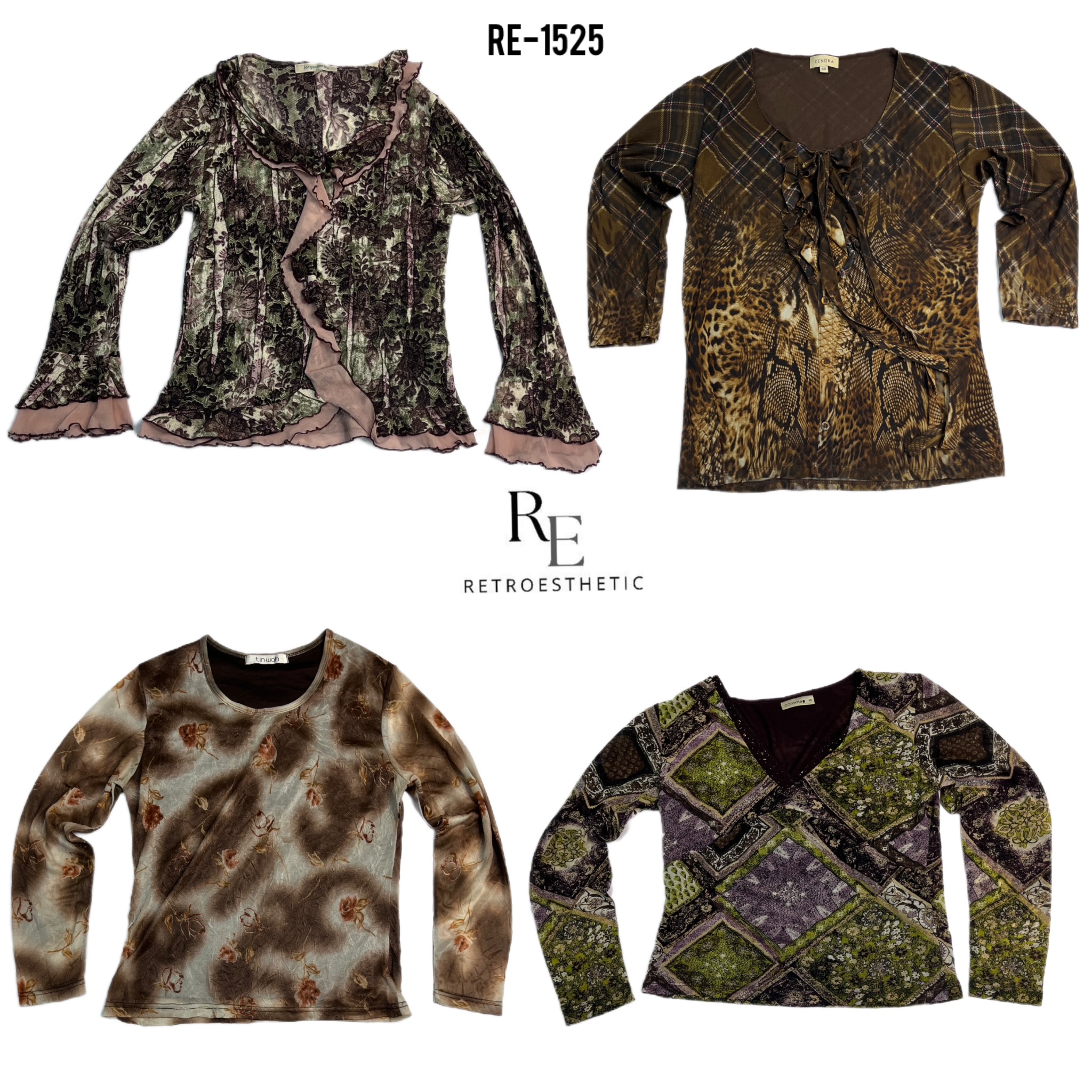 Y2K Earthy Tone Full Sleeve Tops (RE-1525)