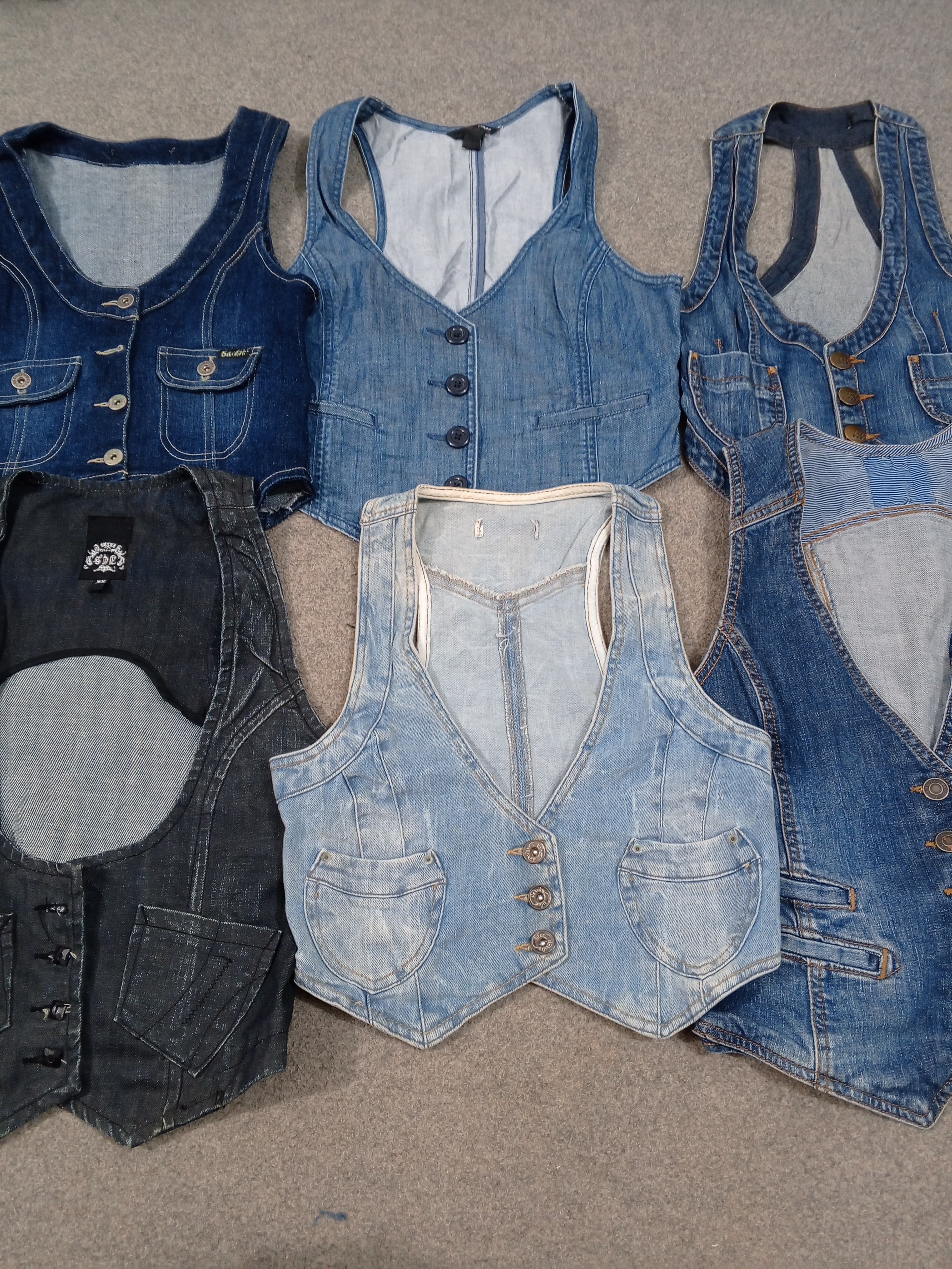 HD1043 Chalecos de mezclilla para mujeres Y2K - 16 piezas