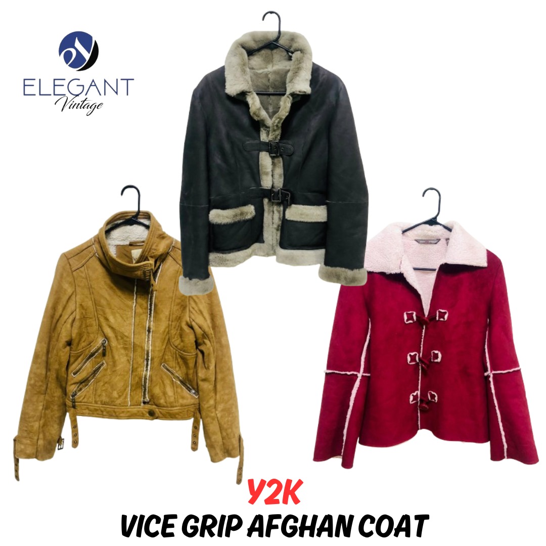 Y2k Vice Grip Afghan Coat - EV0662