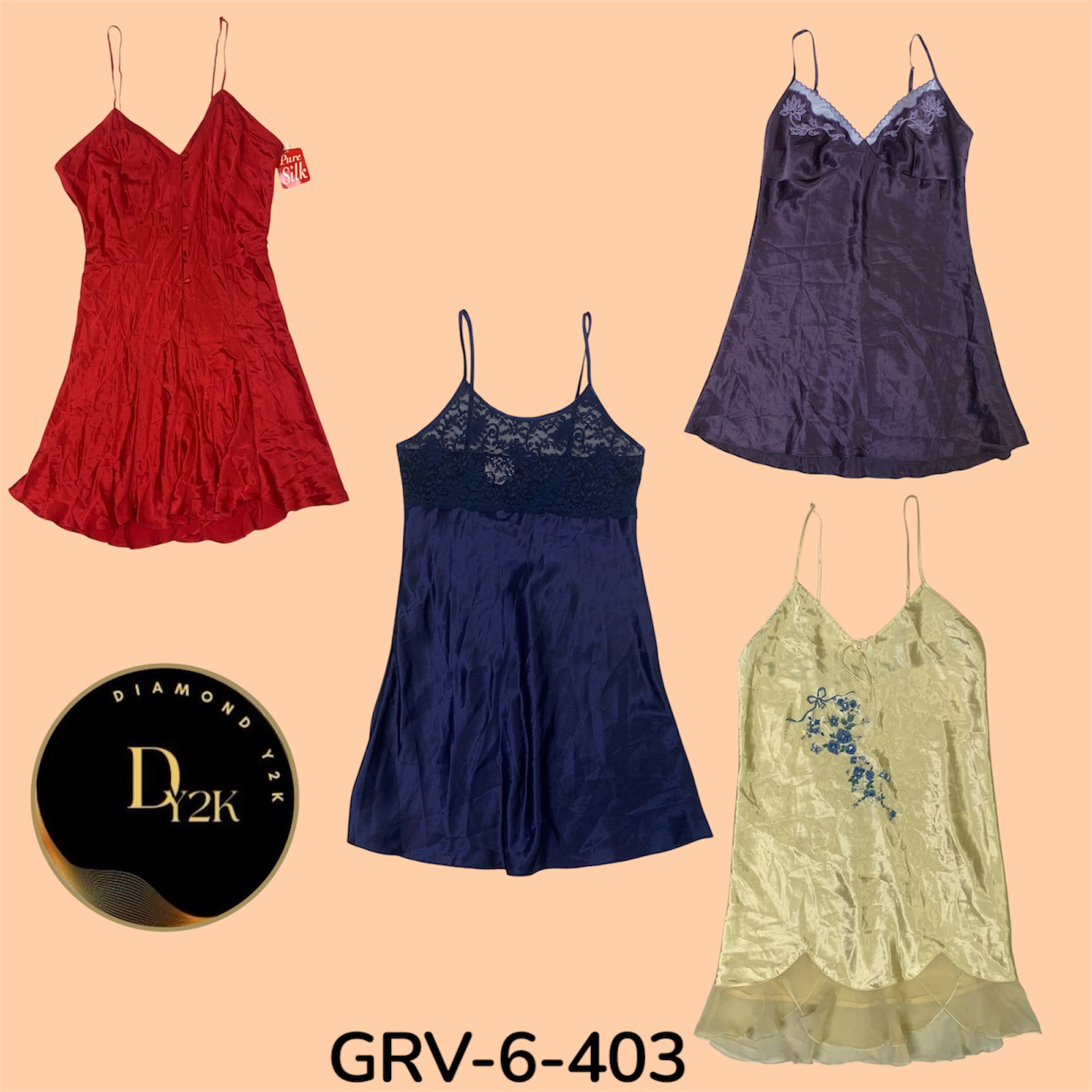 Vestido de dormir - Ropa de noche cómoda, chic y inspirada en los años 2000 (GRV-6-403)
