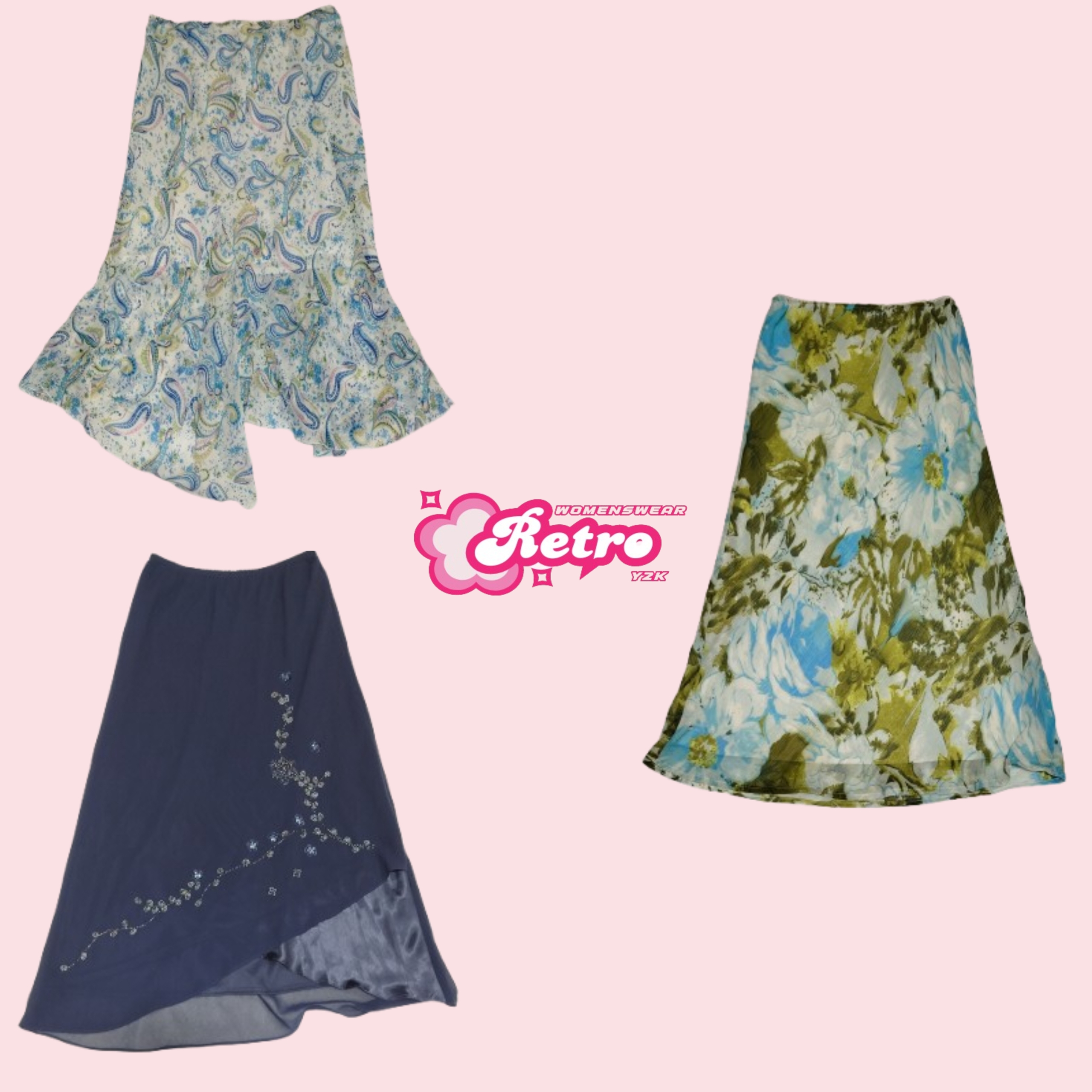 Y2k Oceancore Midi Skirt (July-29)