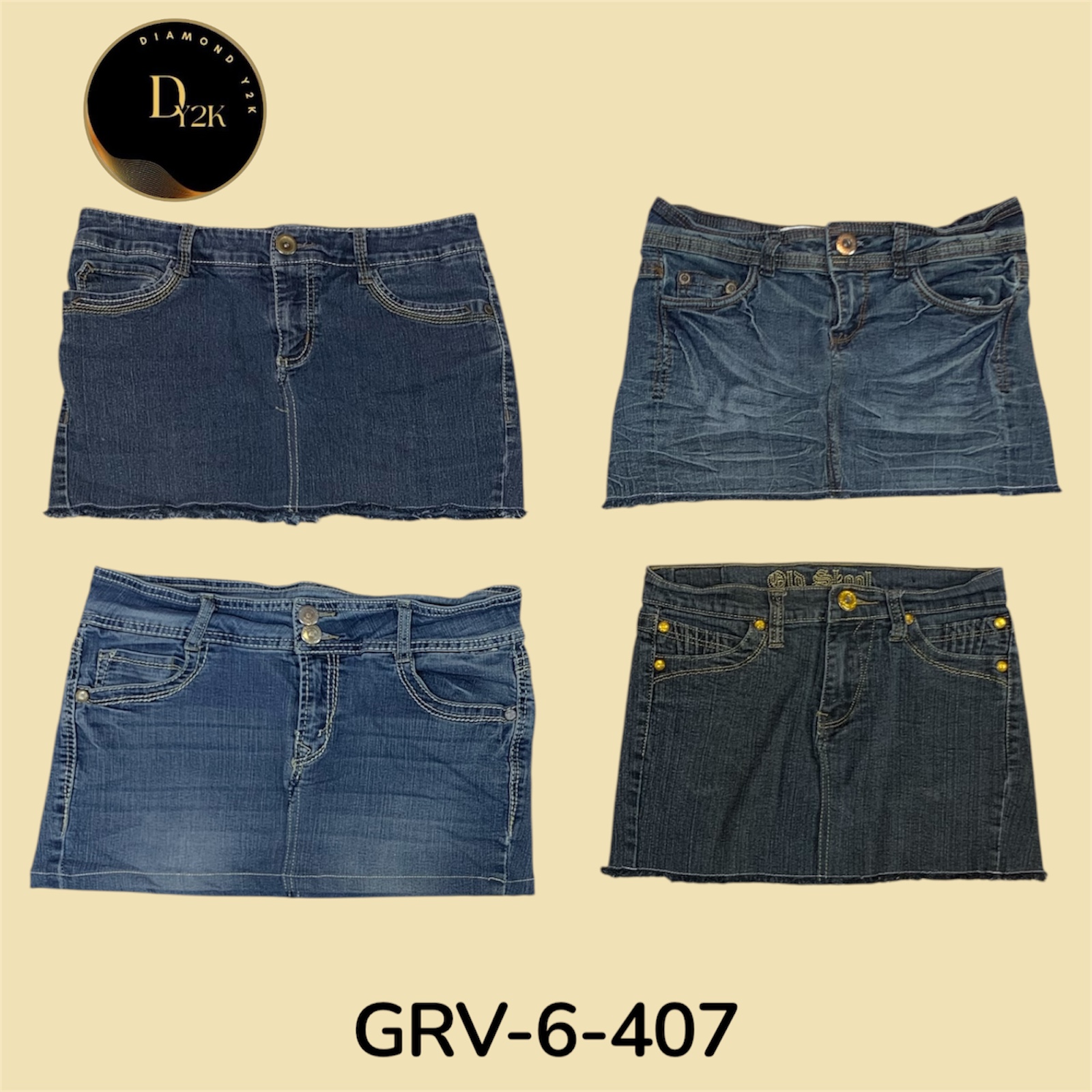 Jeans Midi- und Mini-Röcke – Klassische, verspielte und von Y2K inspirierte Basics (GRV-6-407)