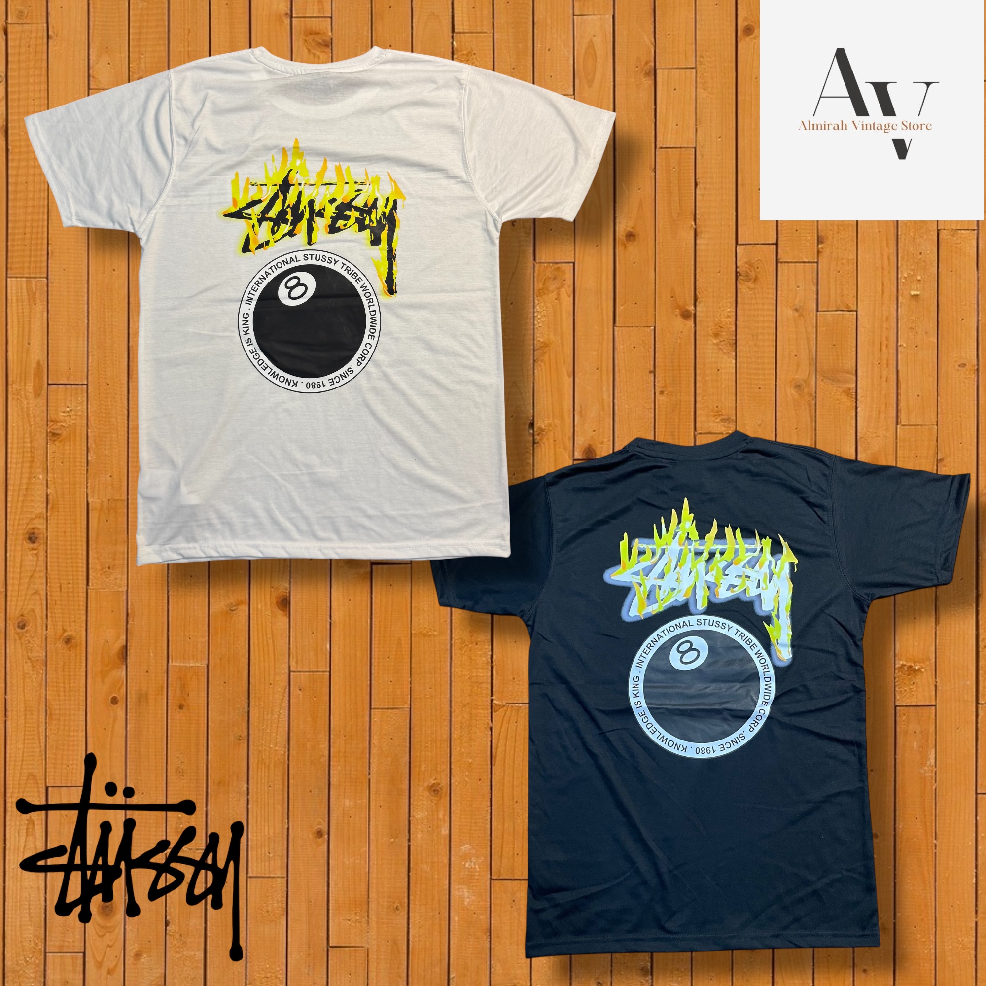 Stussy rework style 8ball international tee