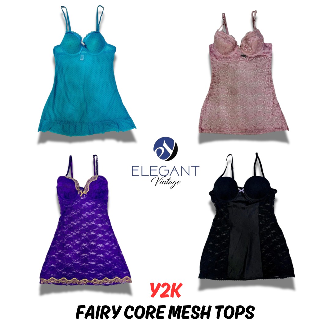 Y2k Fairy Core Mesh Tops - EV0114