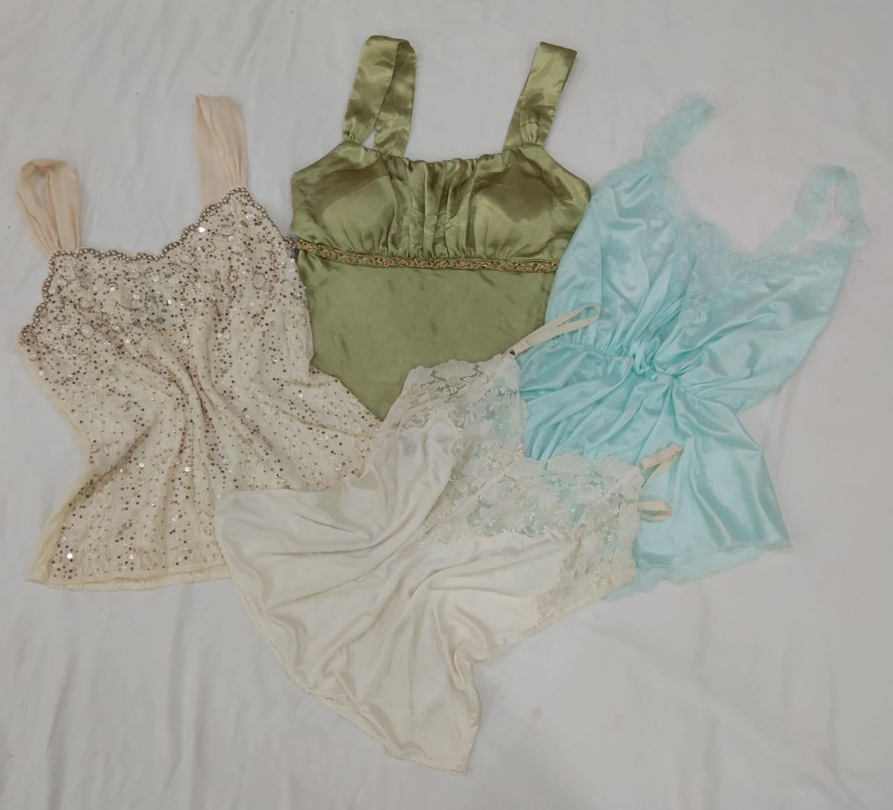 IQ0315 Y2K Lingerie Cami Tops